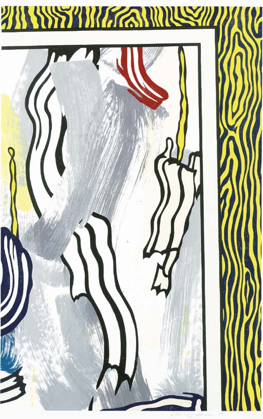 Roy Lichtenstein - Painting on Blue and Yellow Wall