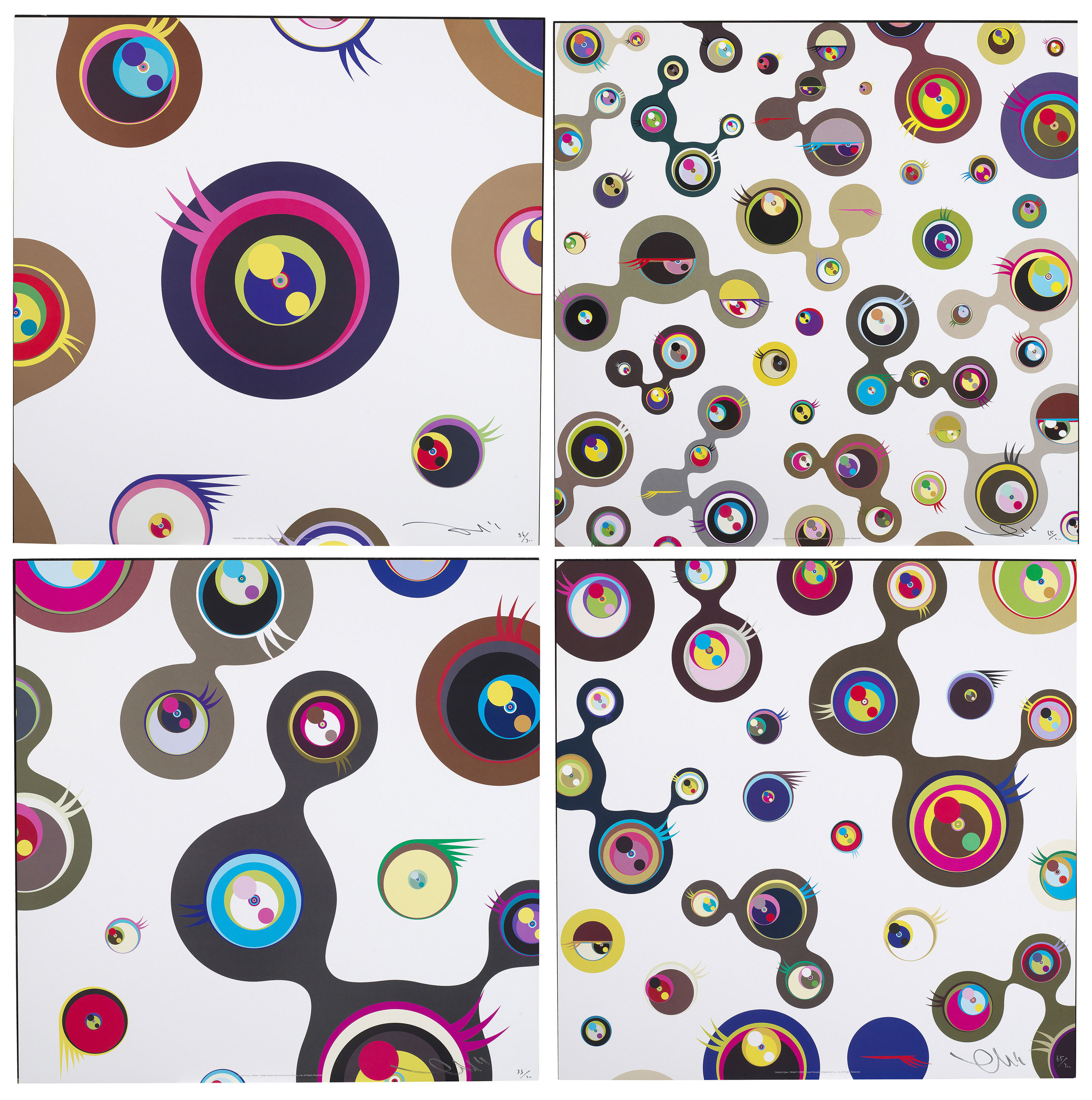 Takashi Murakami - Jellyfish Eyes - White 1; 2; 3; &amp; 4