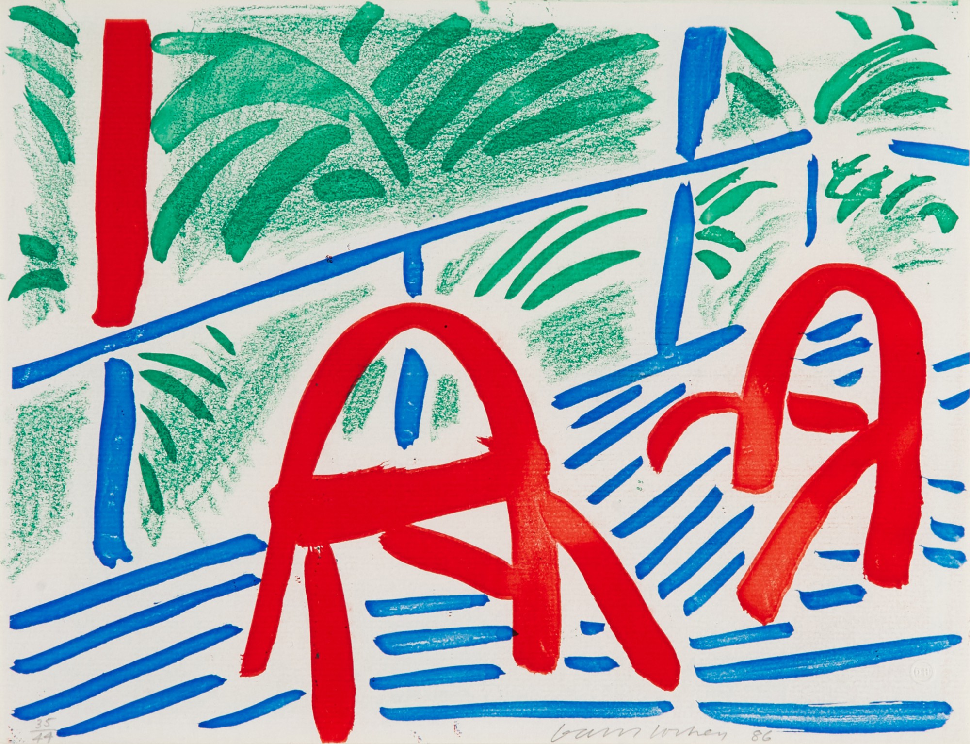 David Hockney - Two Red Chairs, March 1986