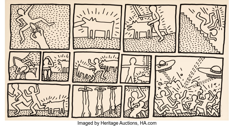 Keith Haring - Untitled (Plate 1), from The Blueprint Drawings