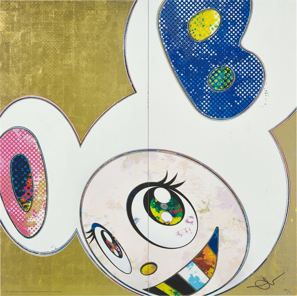 Takashi Murakami - DOB IN PURE WHITE ROBE (PINK & BLUE) DOB