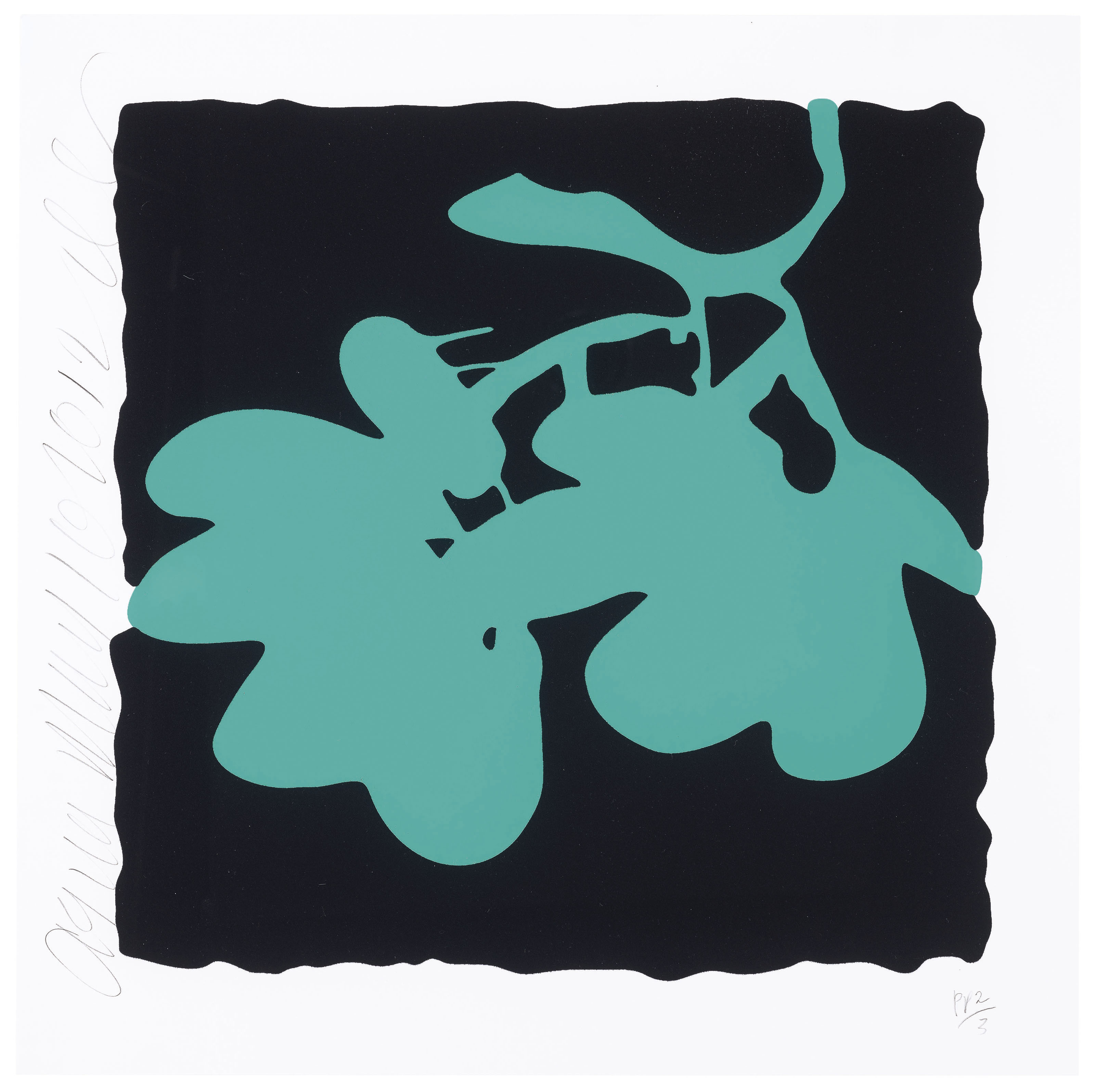 Donald Sultan - Aqua, May 10, 2012, from Lantern Flowers