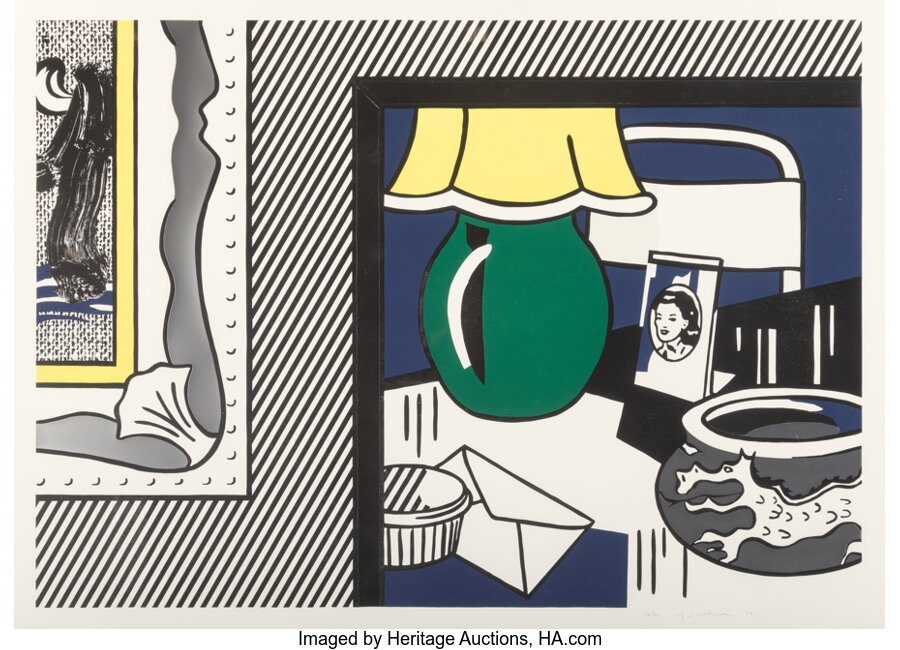 Roy Lichtenstein - Two Paintings: Green Lamp, from Painting Series