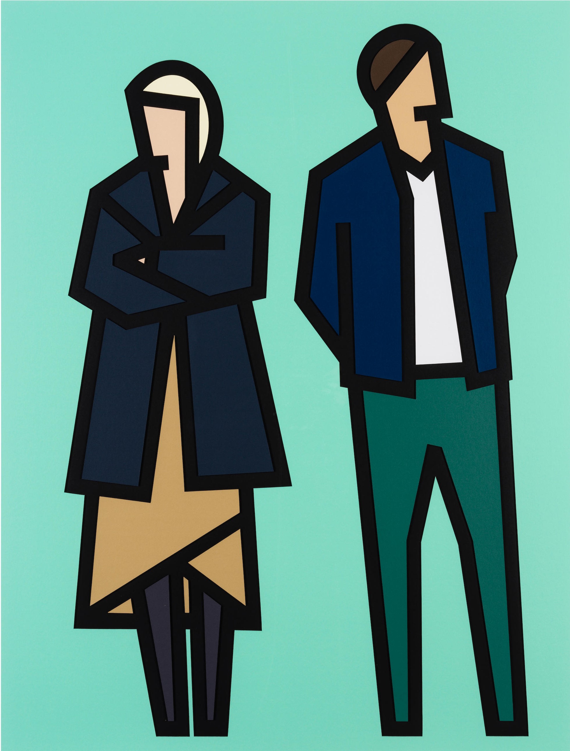 Julian Opie - Stephanie and Joshua, from Standing Couples