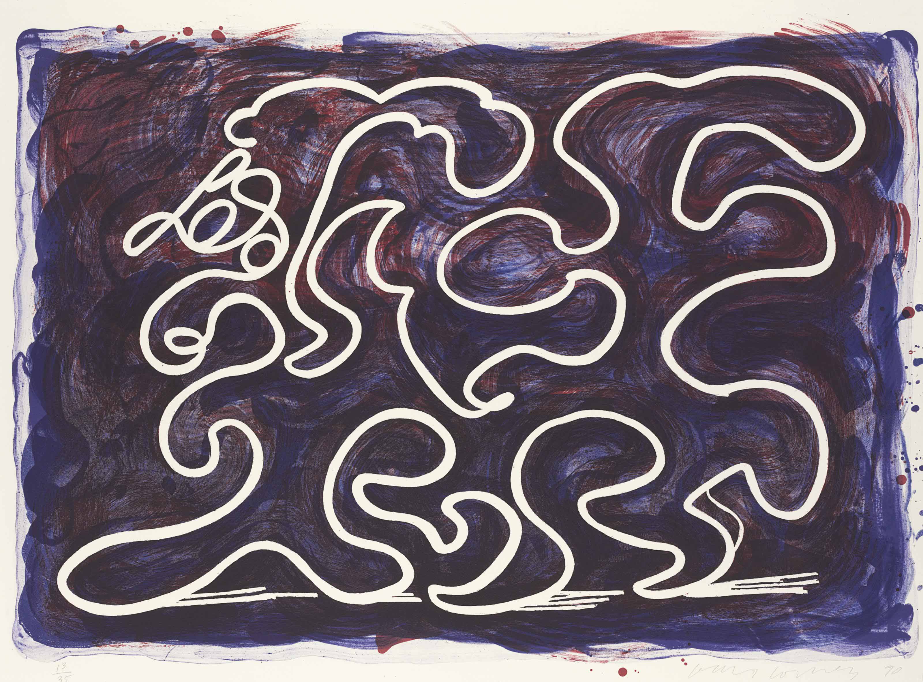 David Hockney - White Lines Dancing in Printing Ink