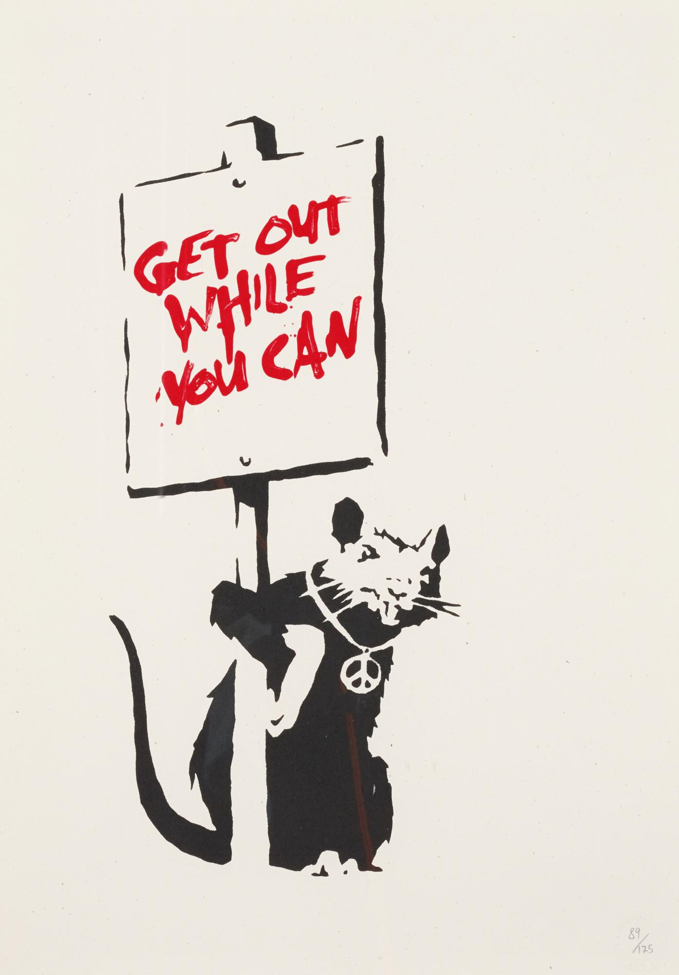 Banksy - GET OUT WHILE YOU CAN