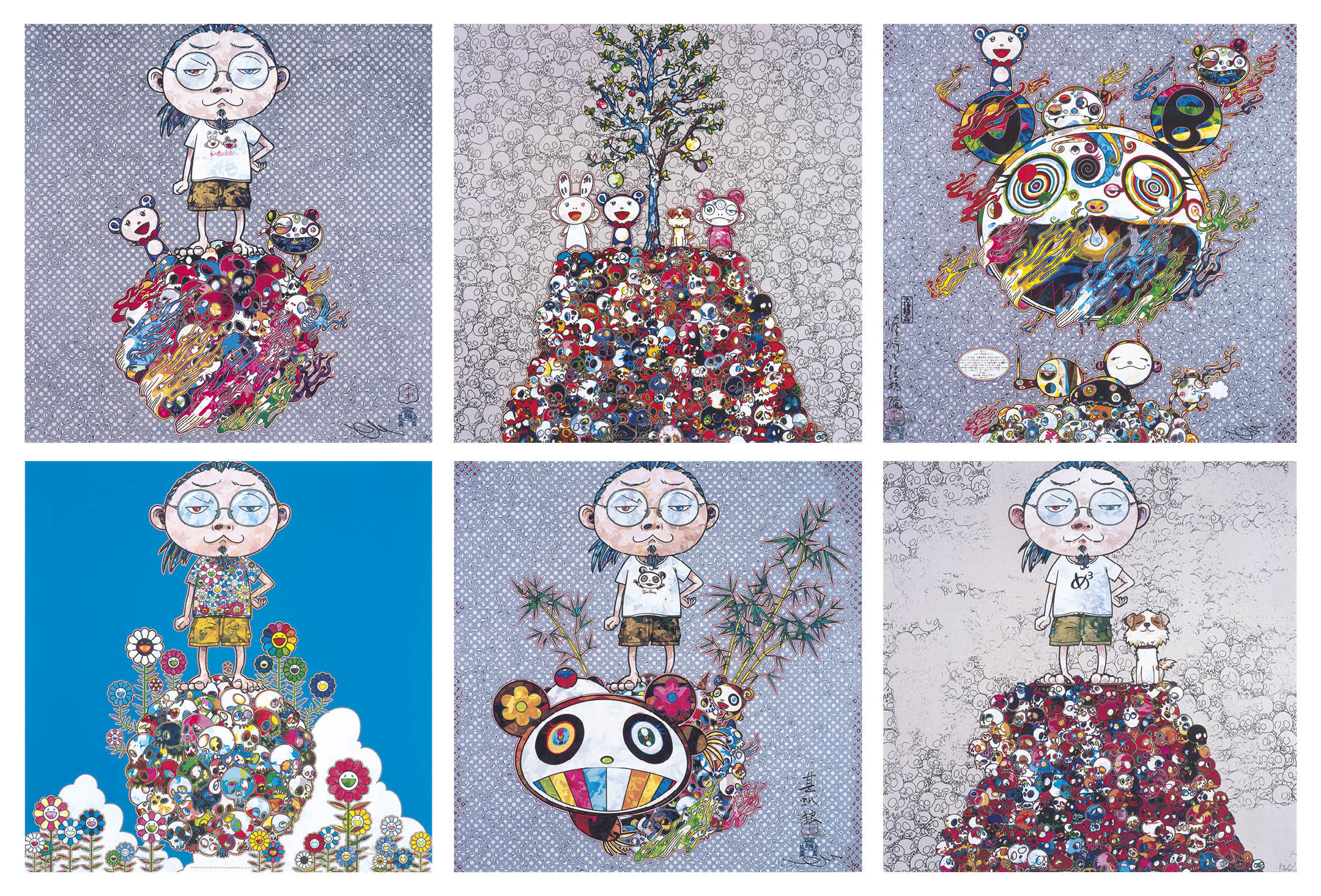 Takashi Murakami - I. ME AND THE MR. DOBS/ II. KAIKAI, KIKI, DOB AND POM ATOP THE MOUND OF THE DEAD/ III. CHAOS/ IV. ME AM...