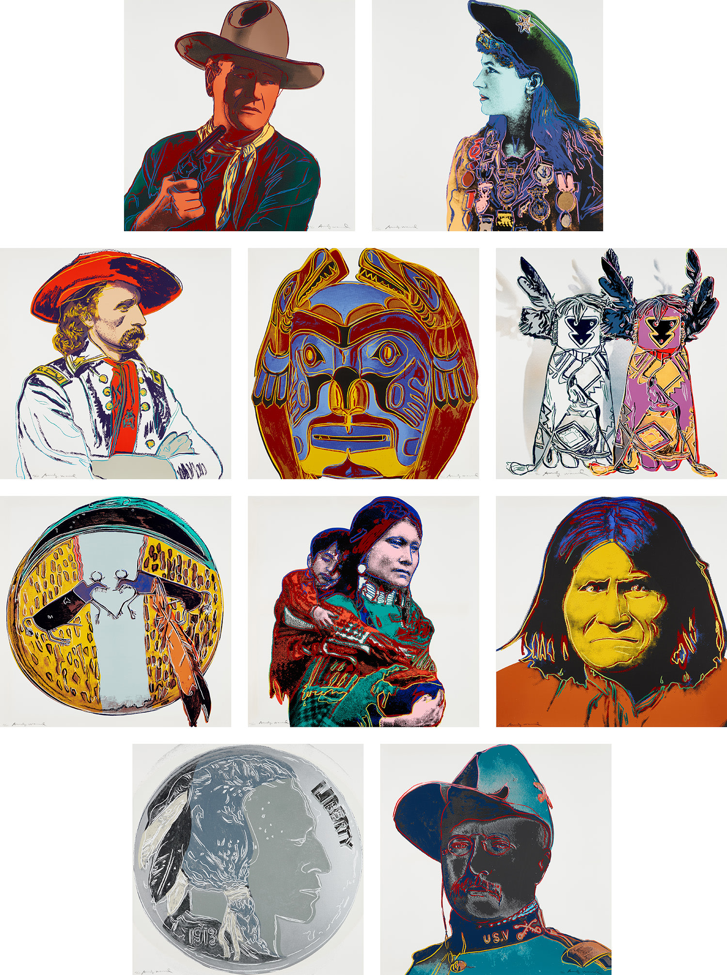 Andy Warhol - Cowboys and Indians (F. & S. 377-386)