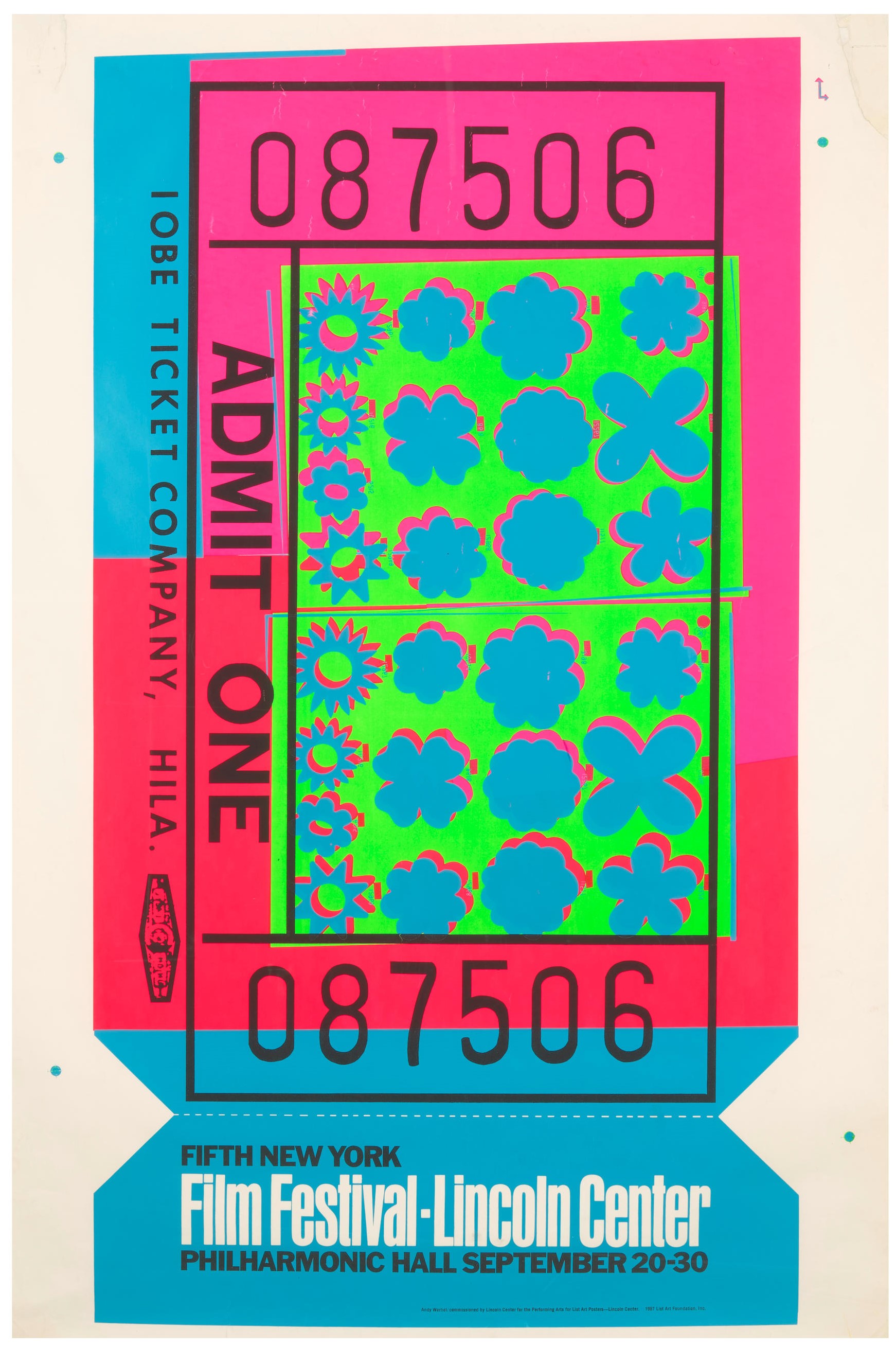 Andy Warhol - Lincoln Center Ticket (Feldman & Schellmann II.19)