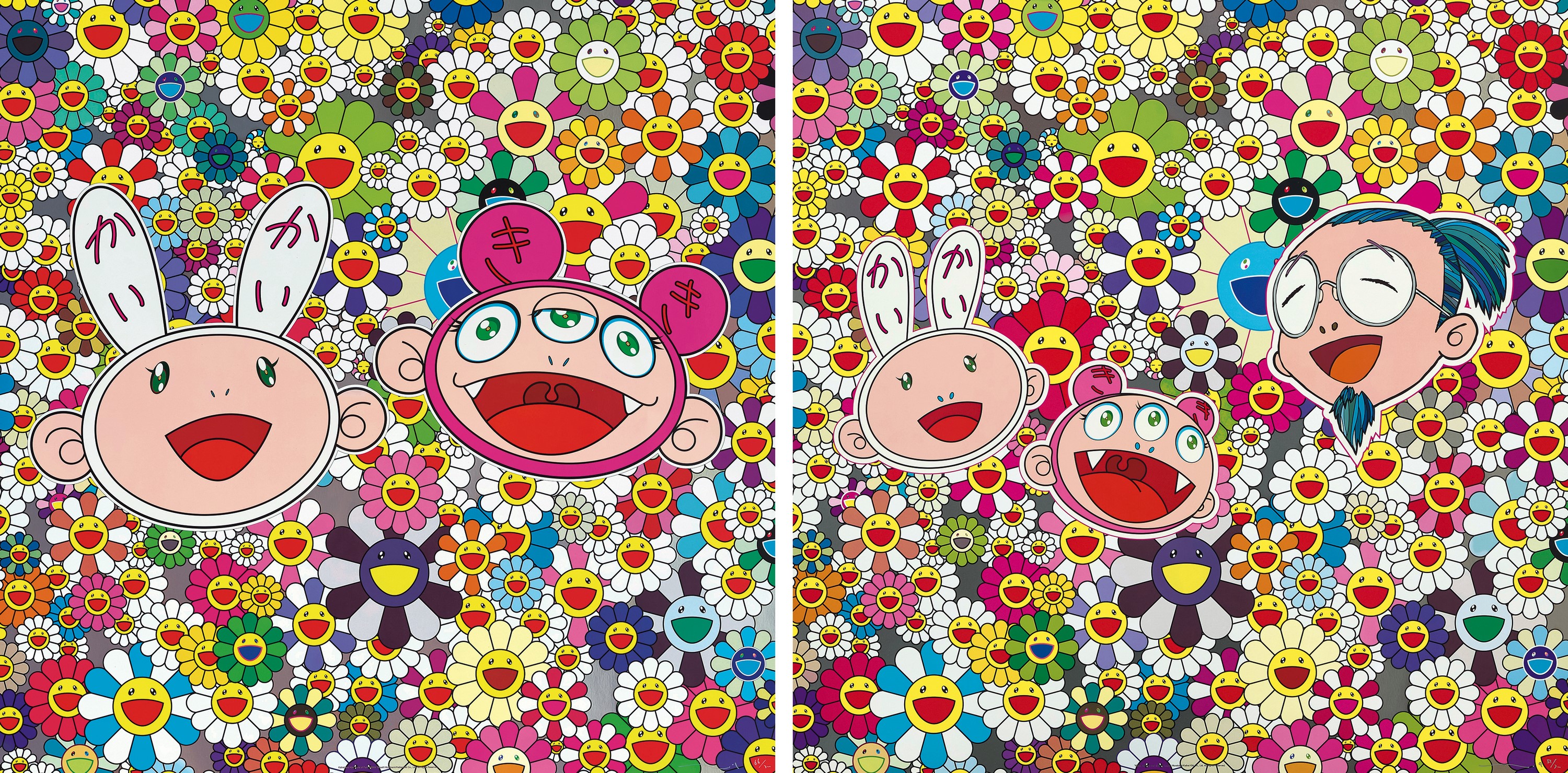 Takashi Murakami - Kaikai and Kiki: Lots of Fun; Kaikai Kiki and Me (Set of two pieces)(Executed in 2009 (A) & 2008