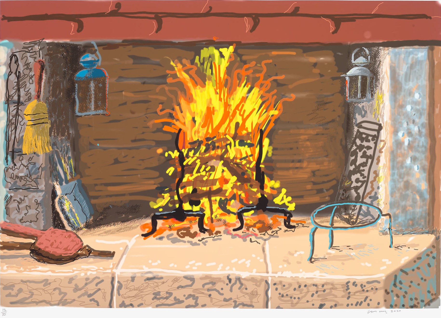 David Hockney - A Bigger Fire, from My Normandy