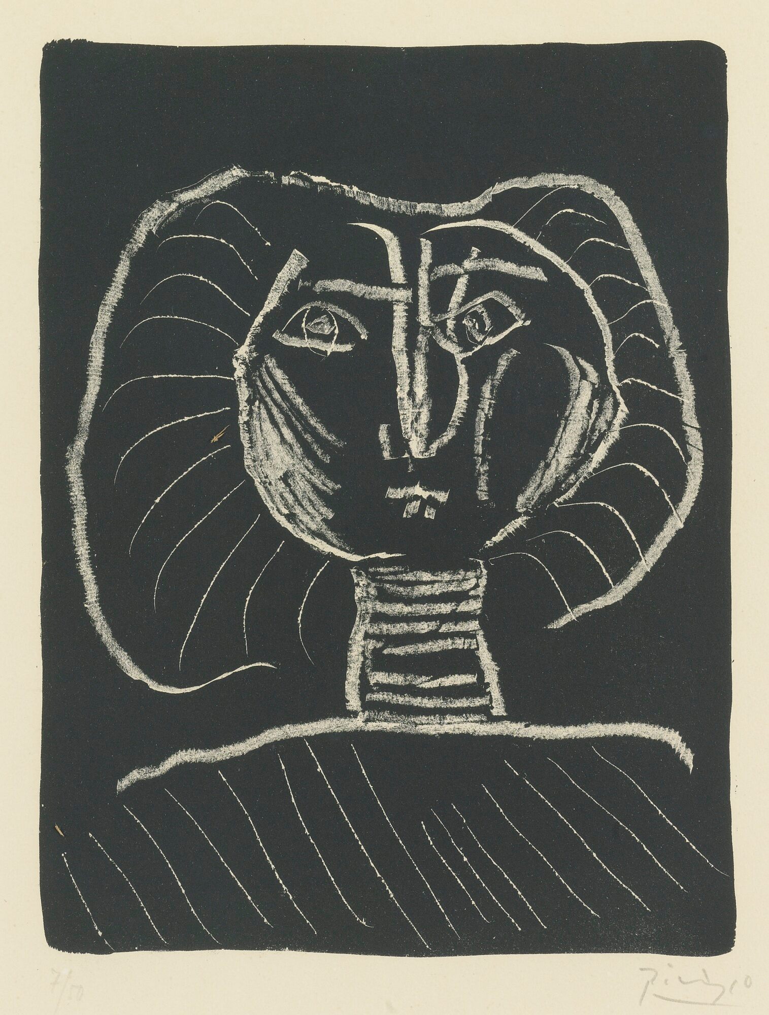 Pablo Picasso - Tête de Femme Fond noir