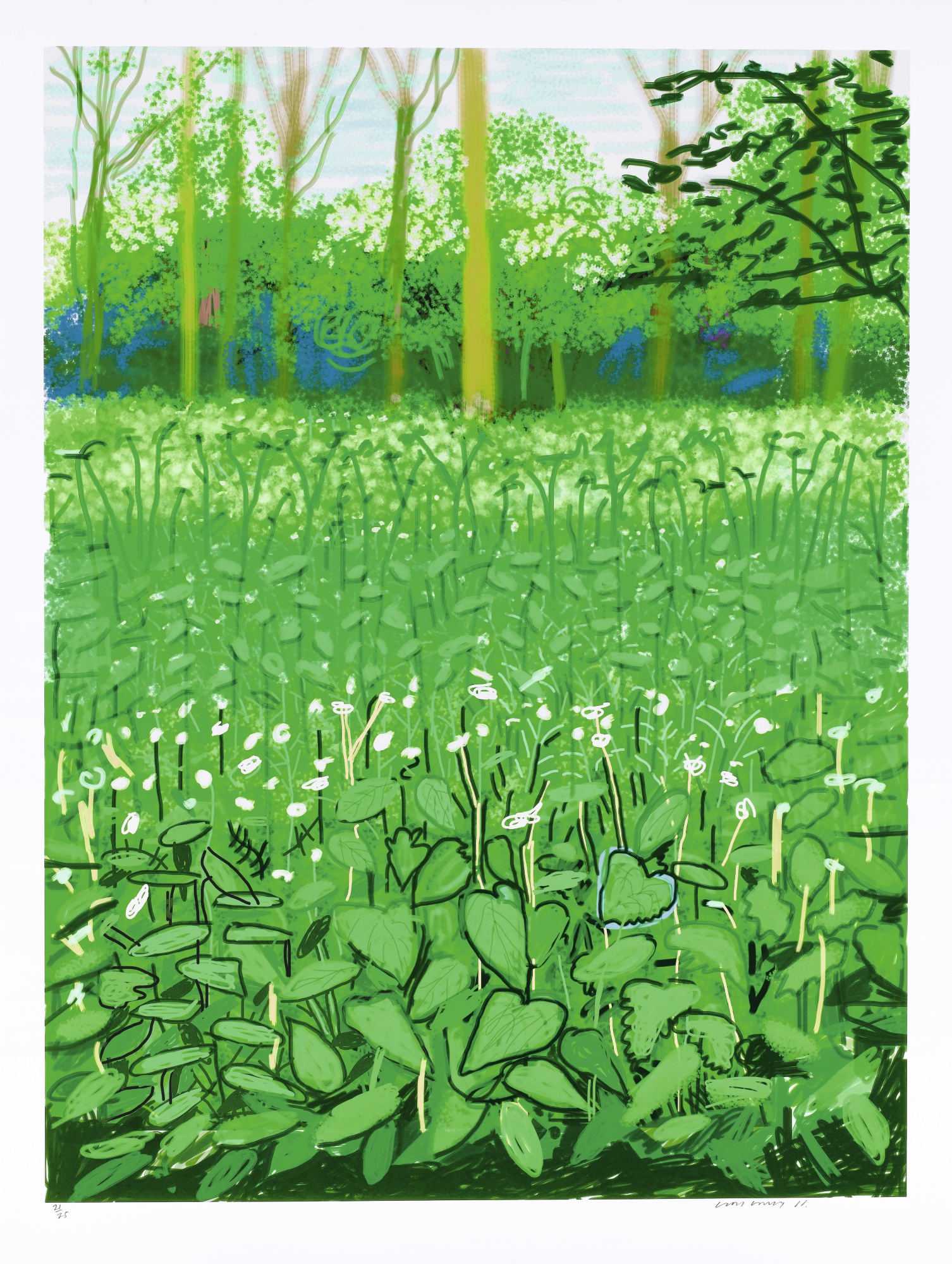 David Hockney - The Arrival of Spring in Woldgate, East Yorkshire in 2011. 6 May