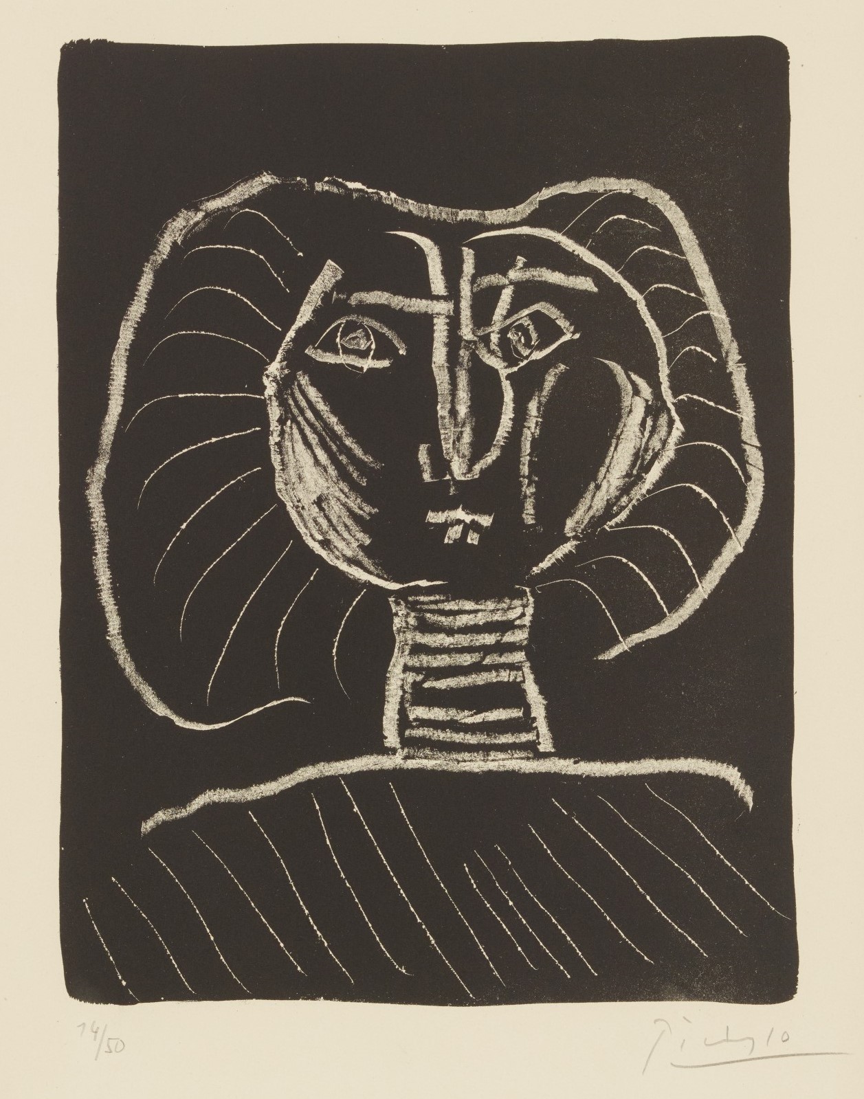 Pablo Picasso - Tête de Femme Fond noir (B. 376; M. 2)