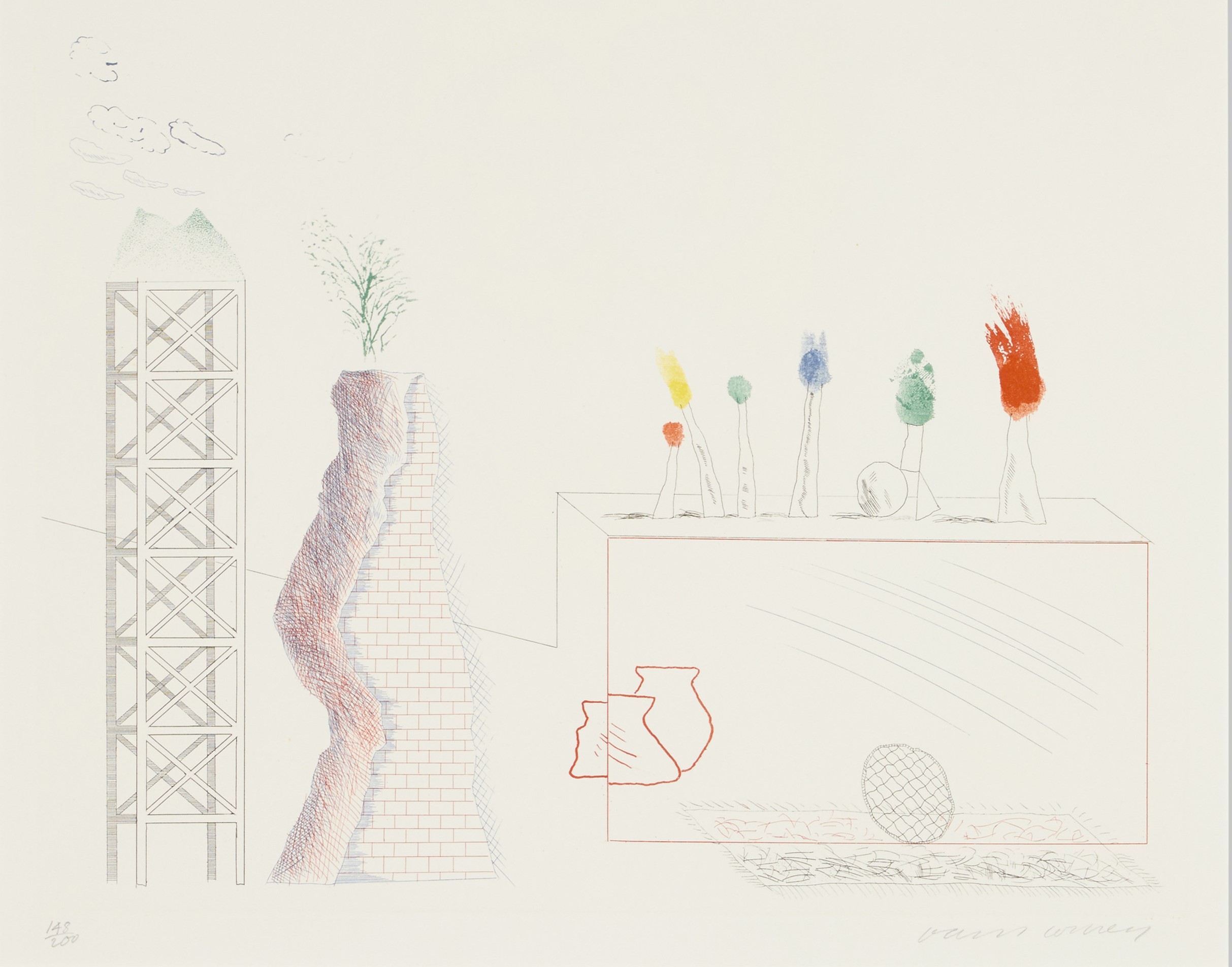 David Hockney - A Tune (from The Blue Guitar portfolio)