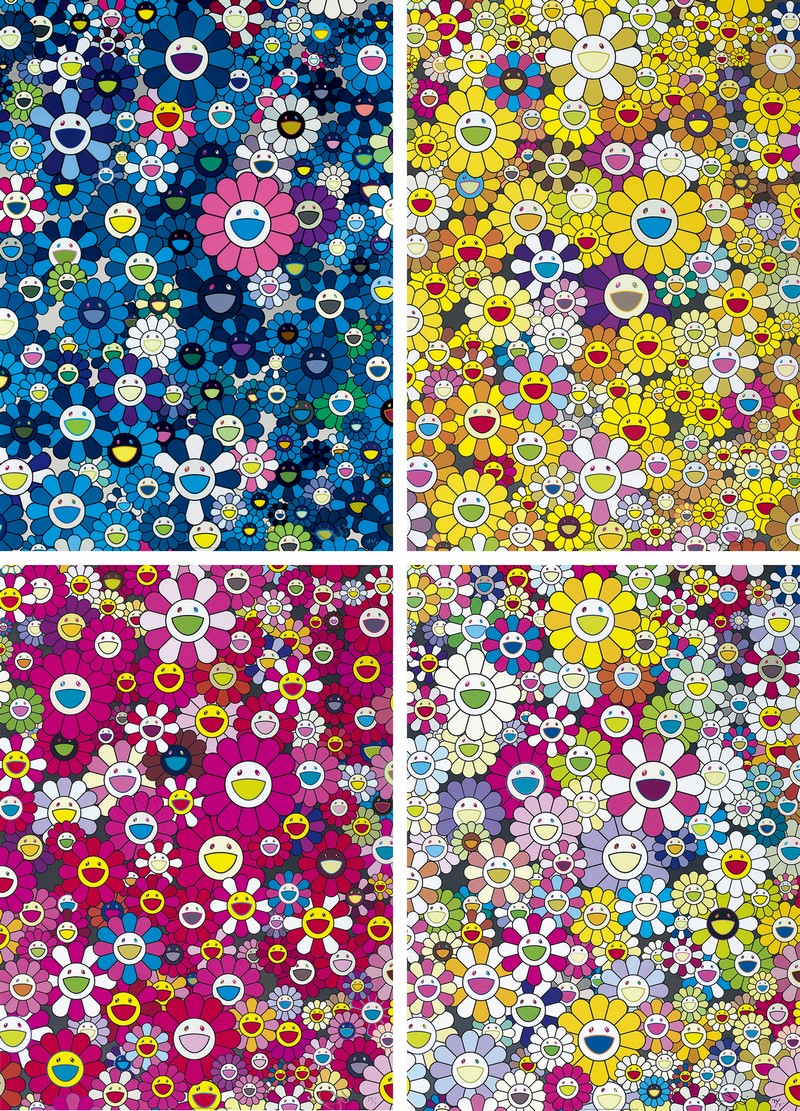 Takashi Murakami - An Homage to IKB 1957 B ; An Homage to Monogold 1960 B ; An Homage to Monopink 1960 B ; An Homage to Yv...