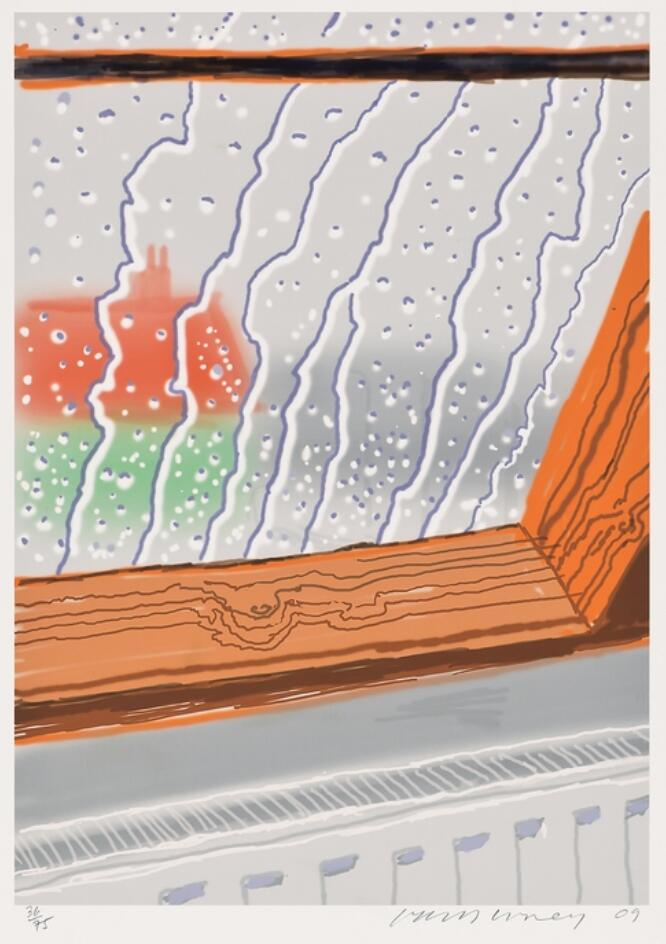 David Hockney - Rain on the Studio Window