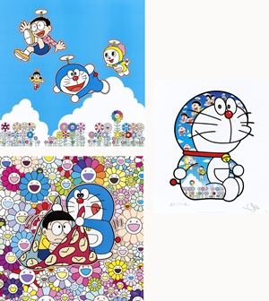 Takashi Murakami - [set of 3] So Much Fun, Under the Blue Sky/ Time Warp Scarf/ Sitting Doraemon "A pleasant day under the...