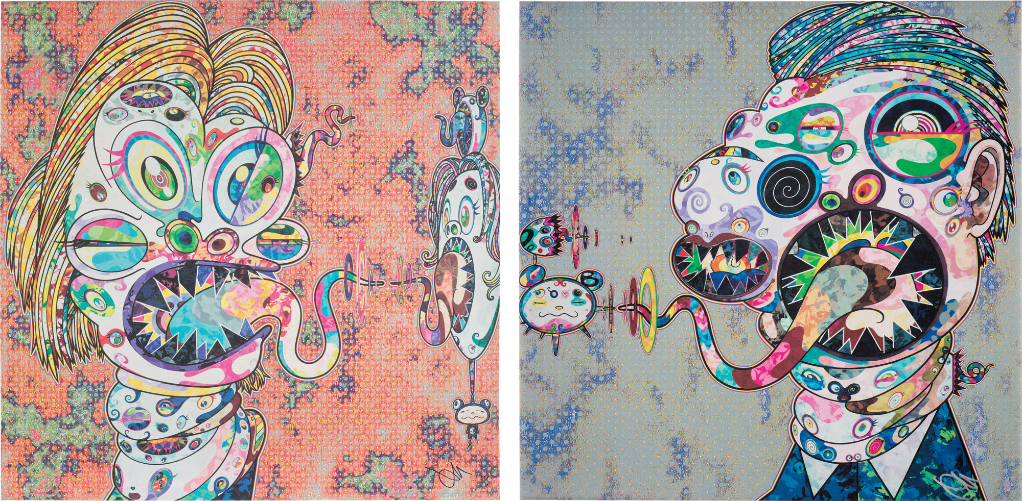Takashi Murakami - Homage to Francis Bacon (Study for Head of Isabel Rawsthorne and George Dyer): two plates