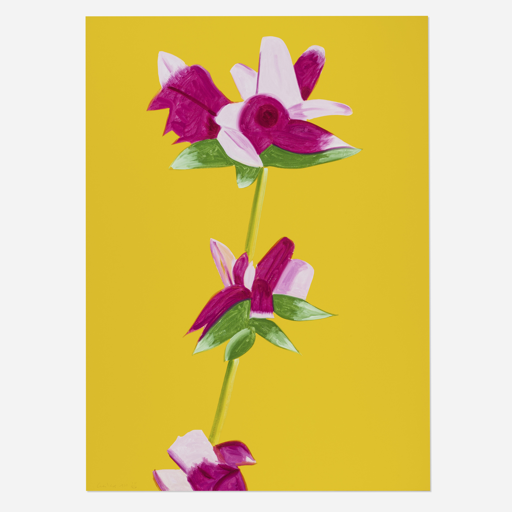 Alex Katz - Azaleas on Yellow (from the Flowers portfolio)