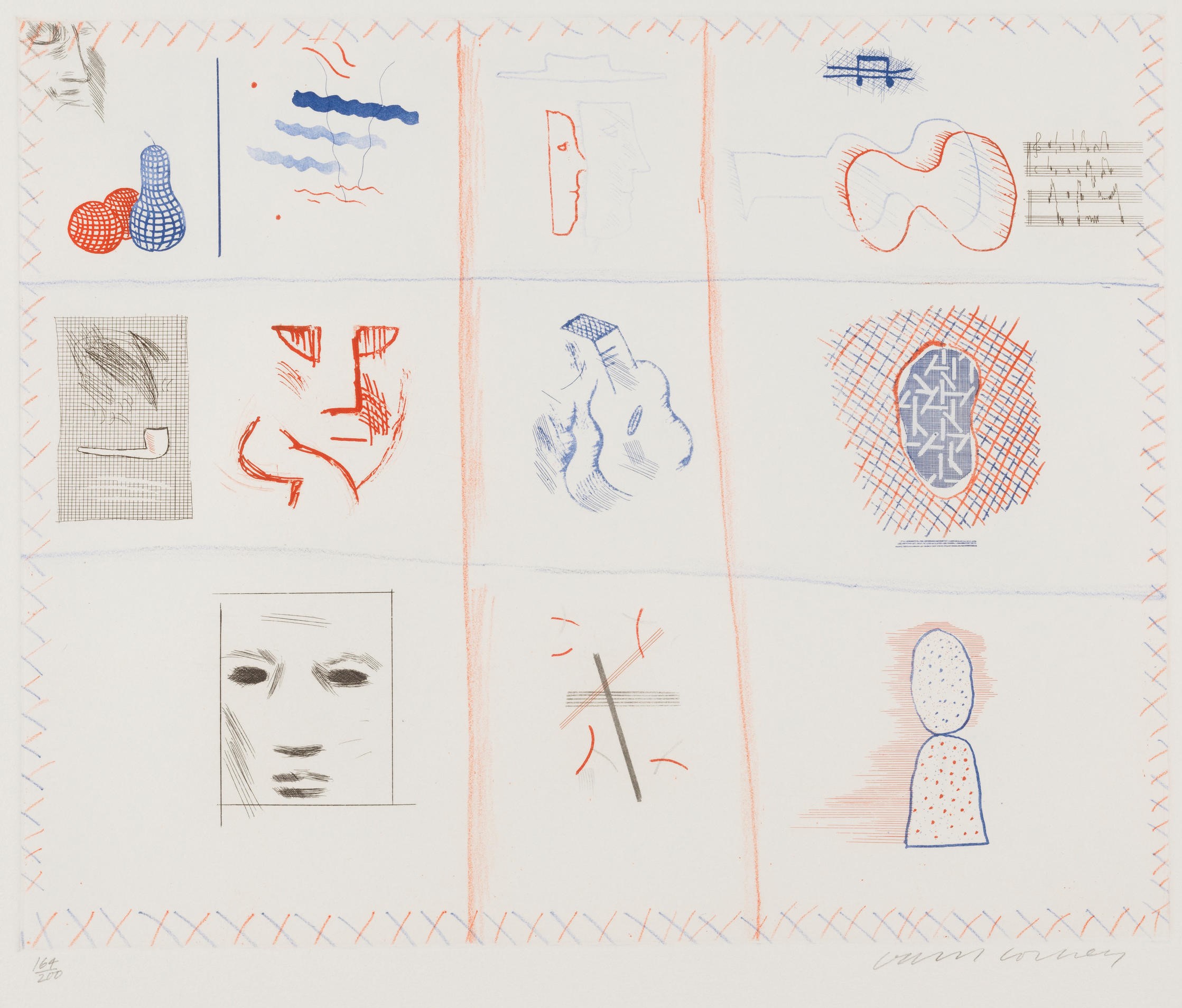 David Hockney - Franco-American Mail, from The Blue Guitar (Scottish Arts Council 203; Museum of Contemporary Art Tokyo 182)
