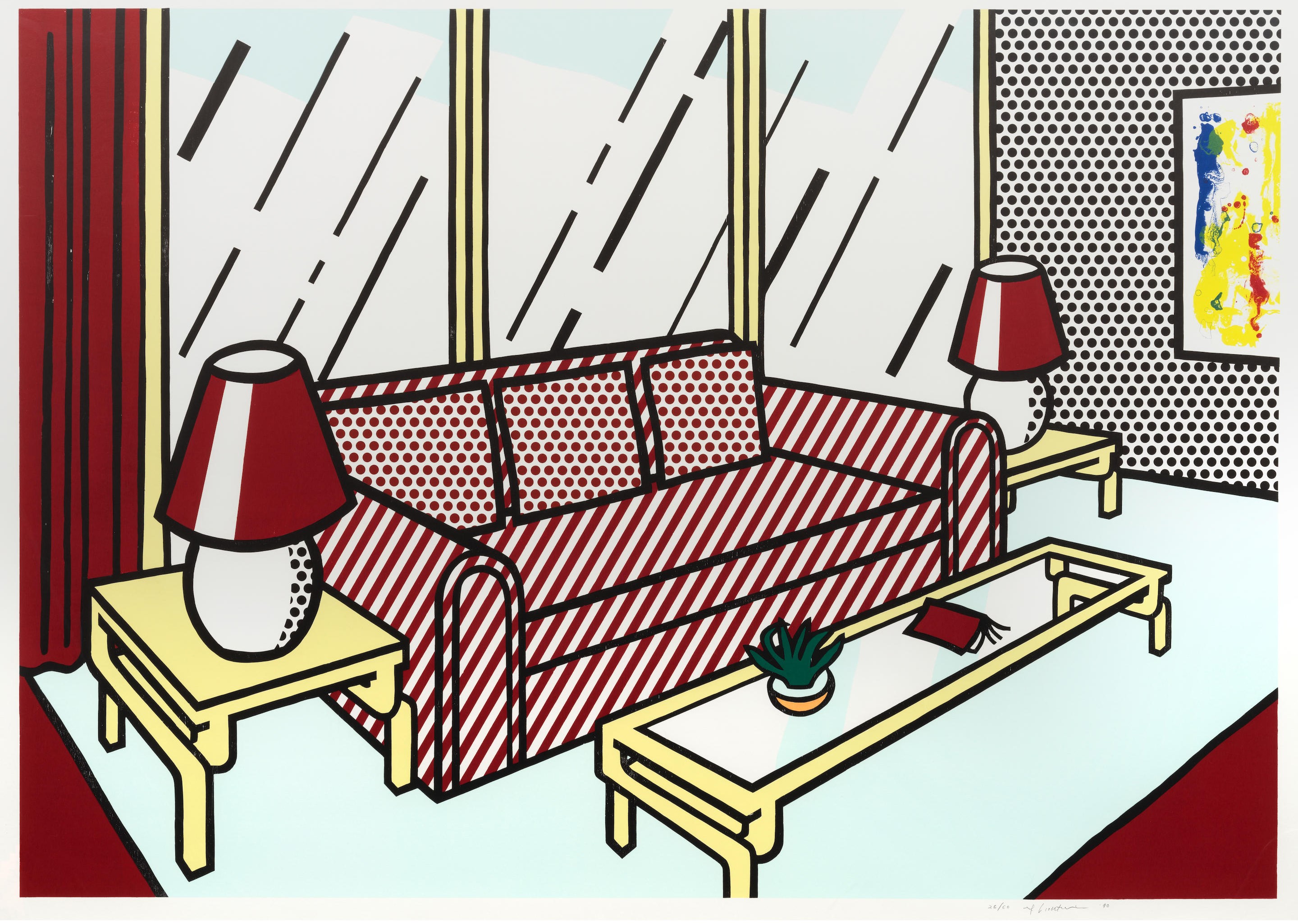Roy Lichtenstein - Red Lamps, from Interior Series (Corlett 251; Gemini 1503)