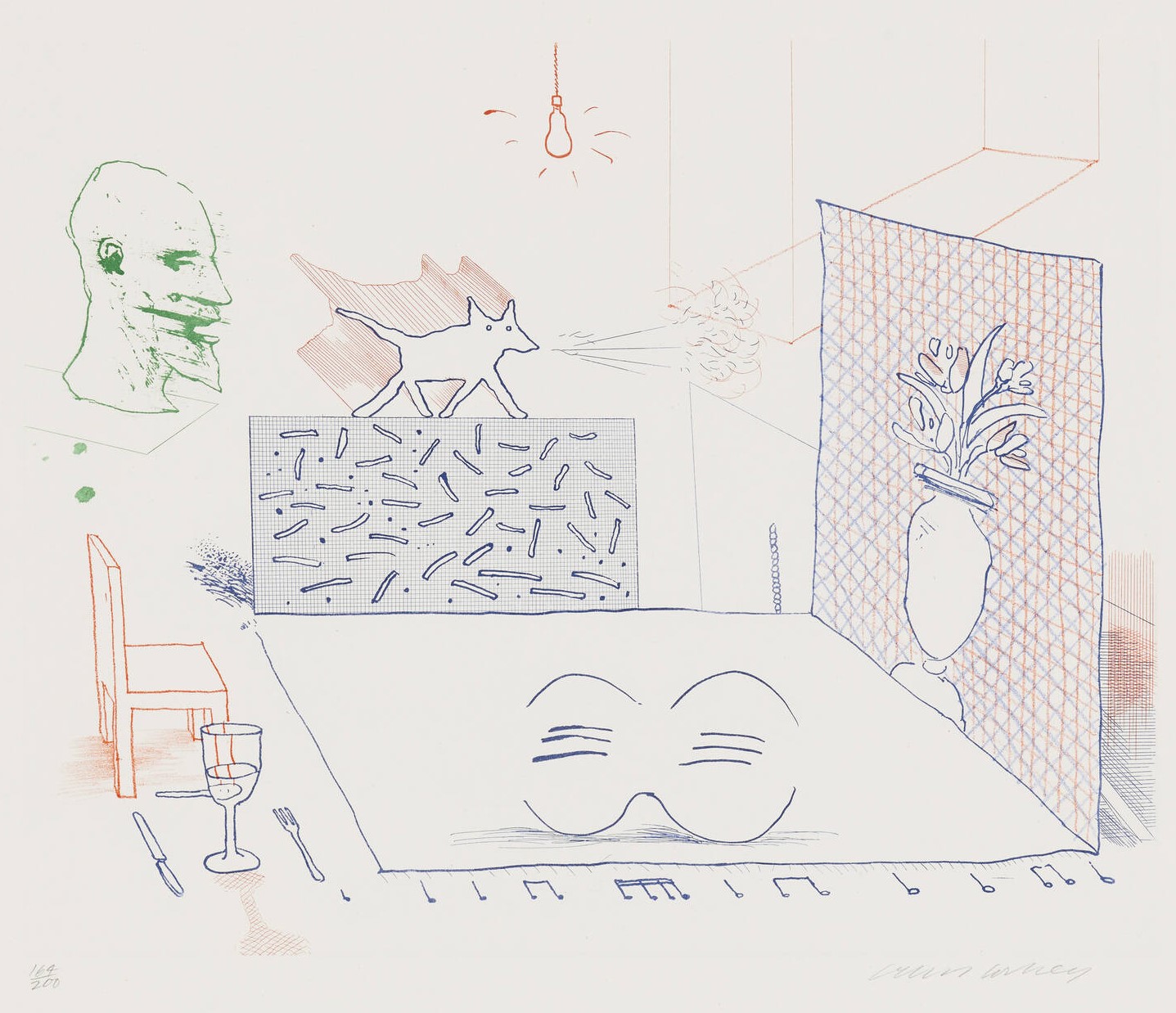 David Hockney - Discord Merely Magnifies (from The Blue Guitar portfolio)