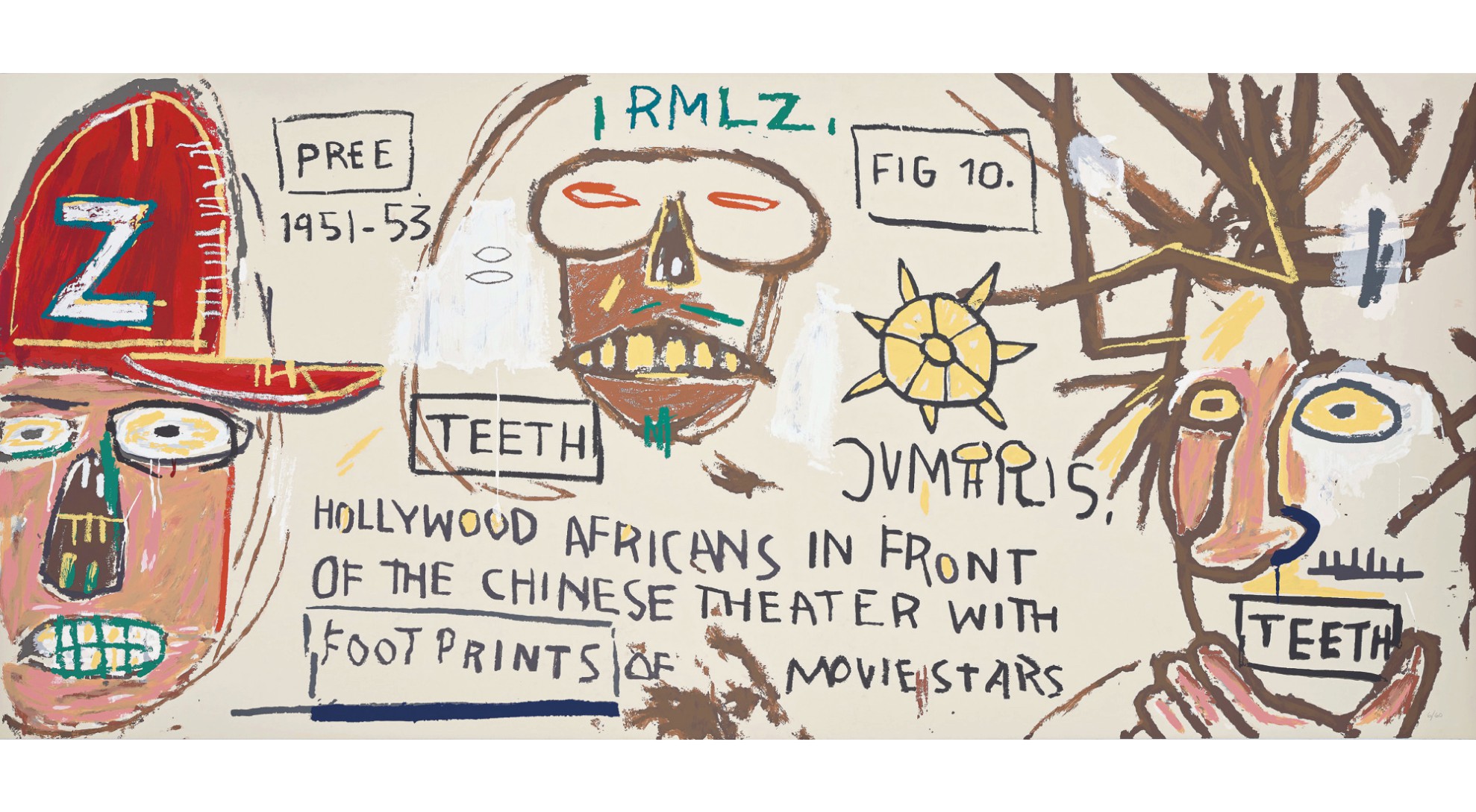 Jean-Michel Basquiat - Hollywood Africans in front of the Chinese Theater with Footprints of Movie Stars
