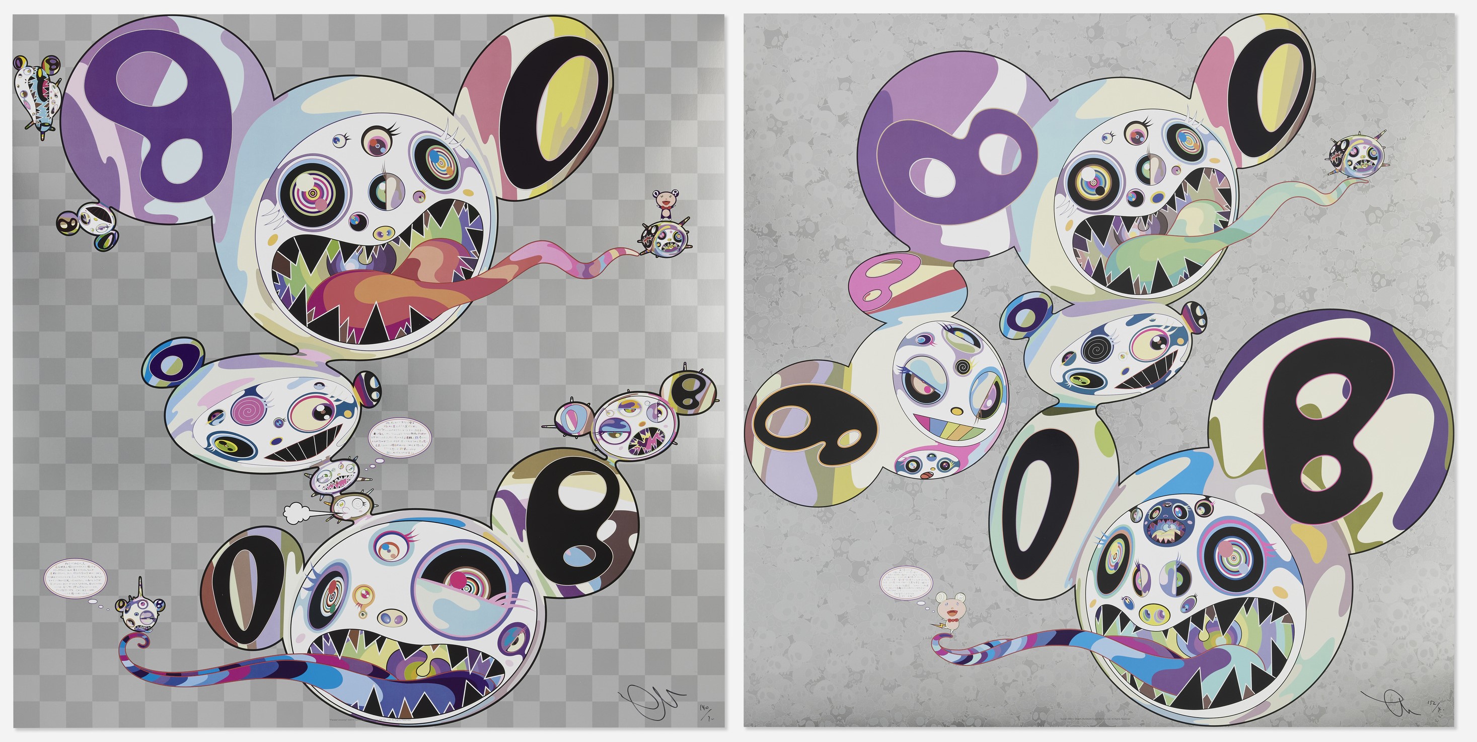Takashi Murakami - Spiral; Parallel Universe (two works)