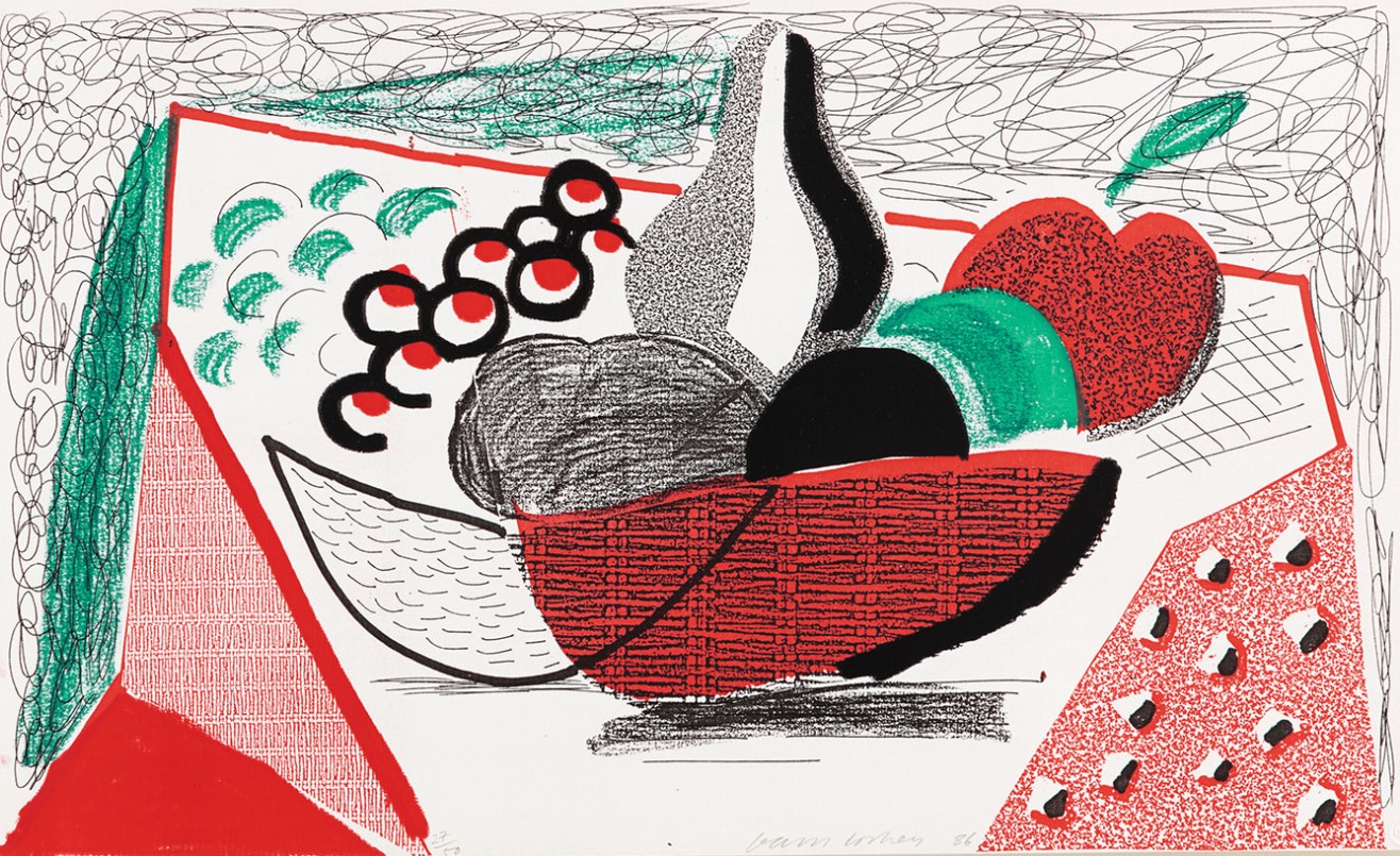 David Hockney - Apples, Pears & Grapes, May 1986 (M.C.A.T. 291)