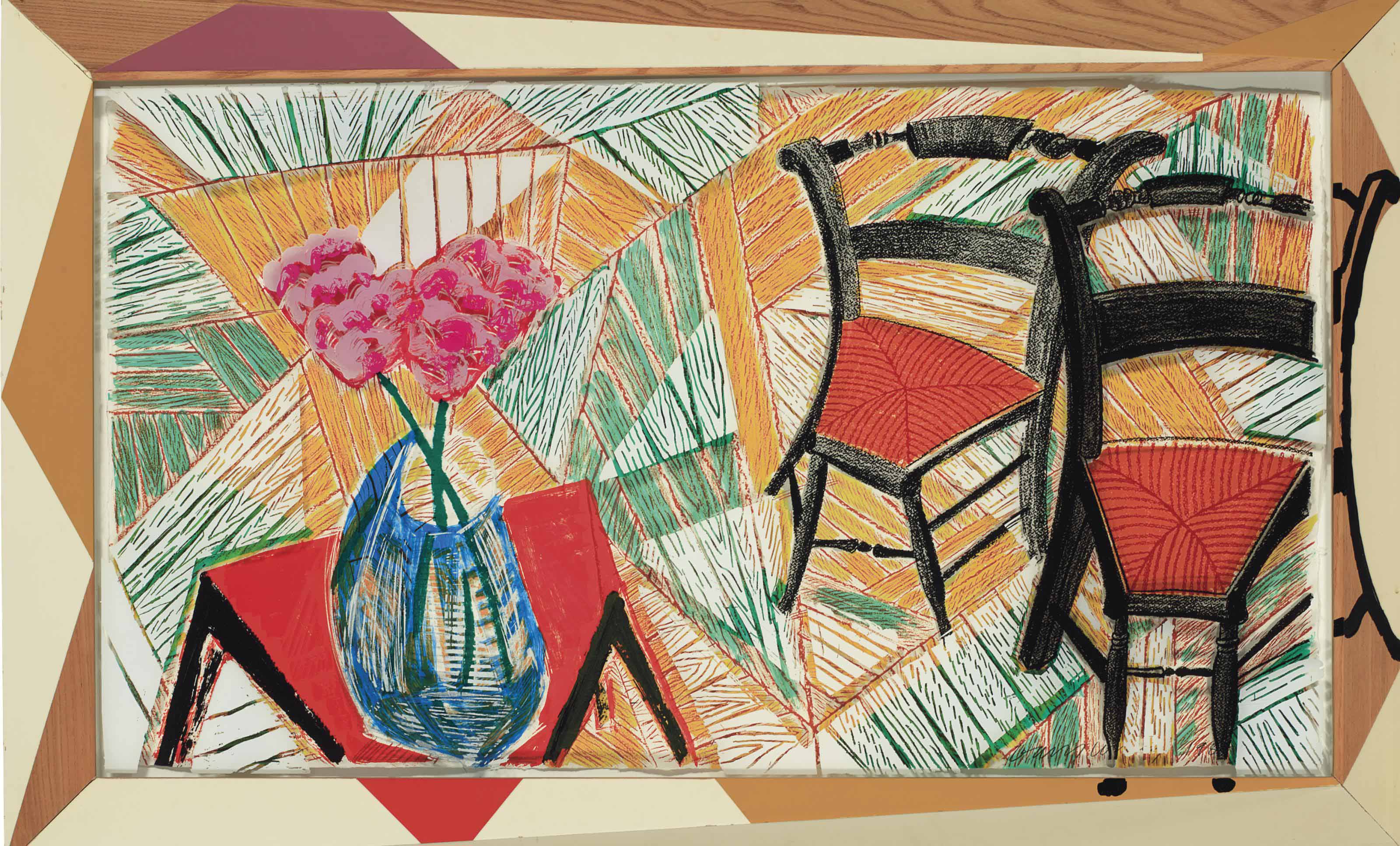 David Hockney - Walking Past Two Chairs, from Moving Focus