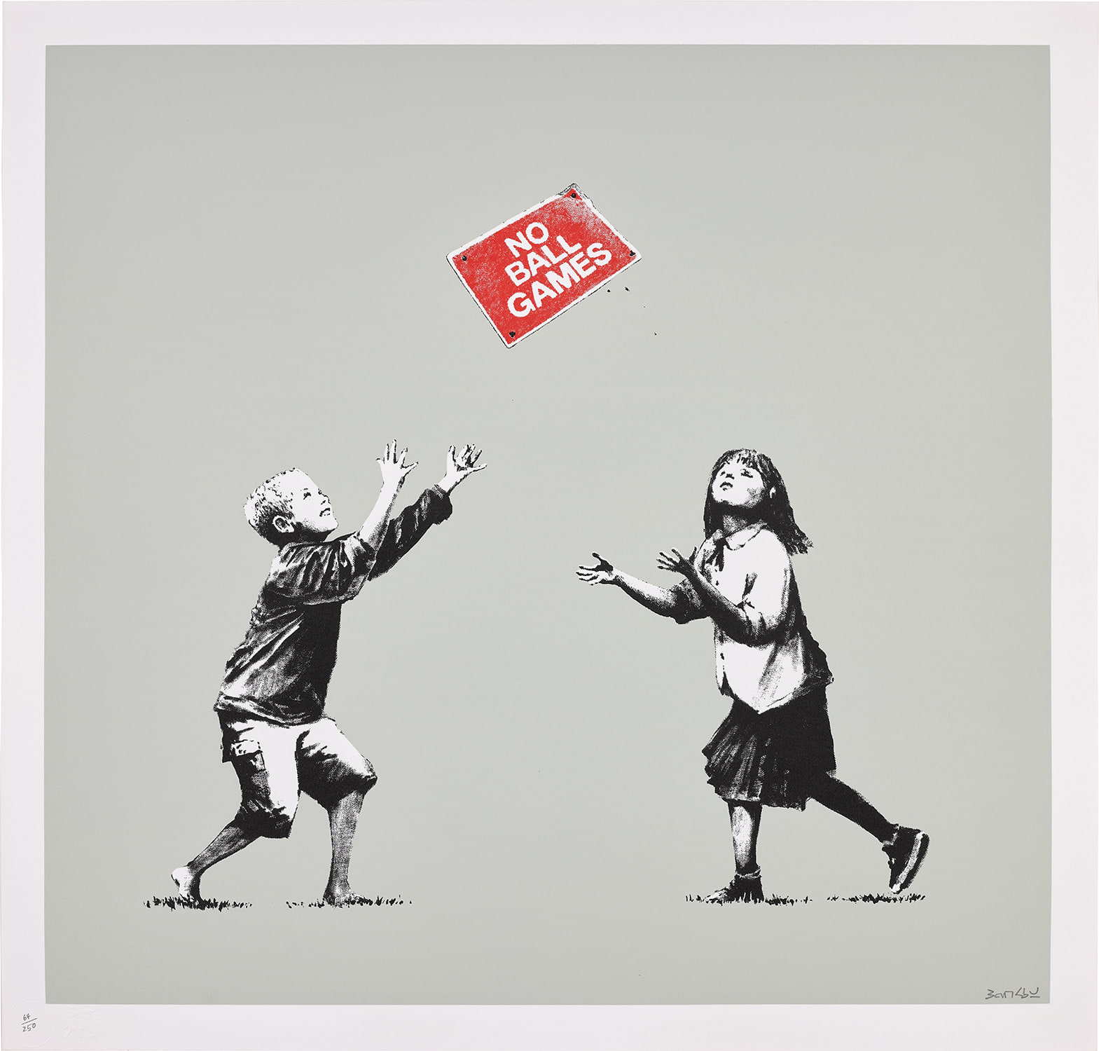 Banksy - No Ball Games (Grey)