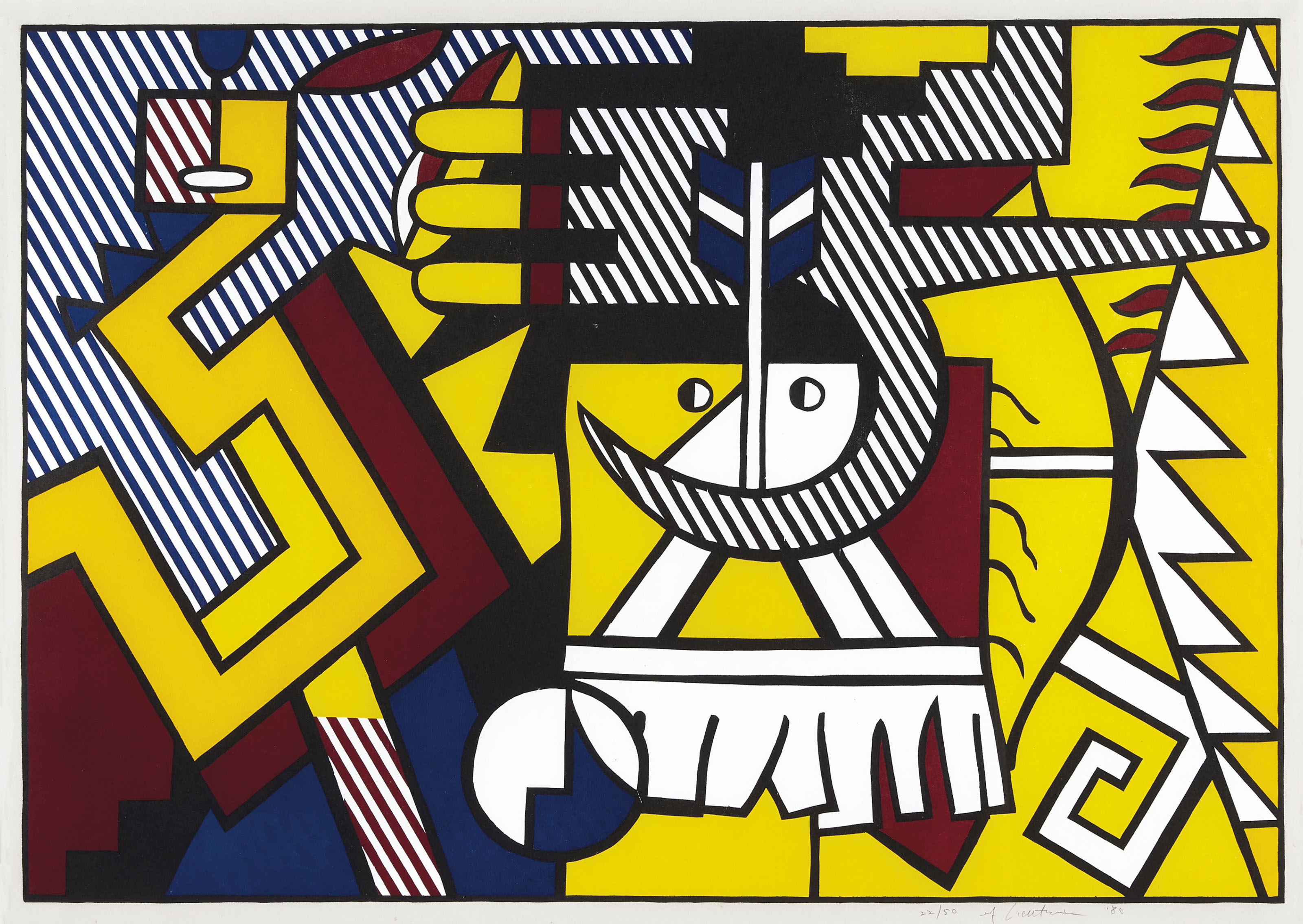 Roy Lichtenstein - American Indian Theme VI, from American Indian Theme