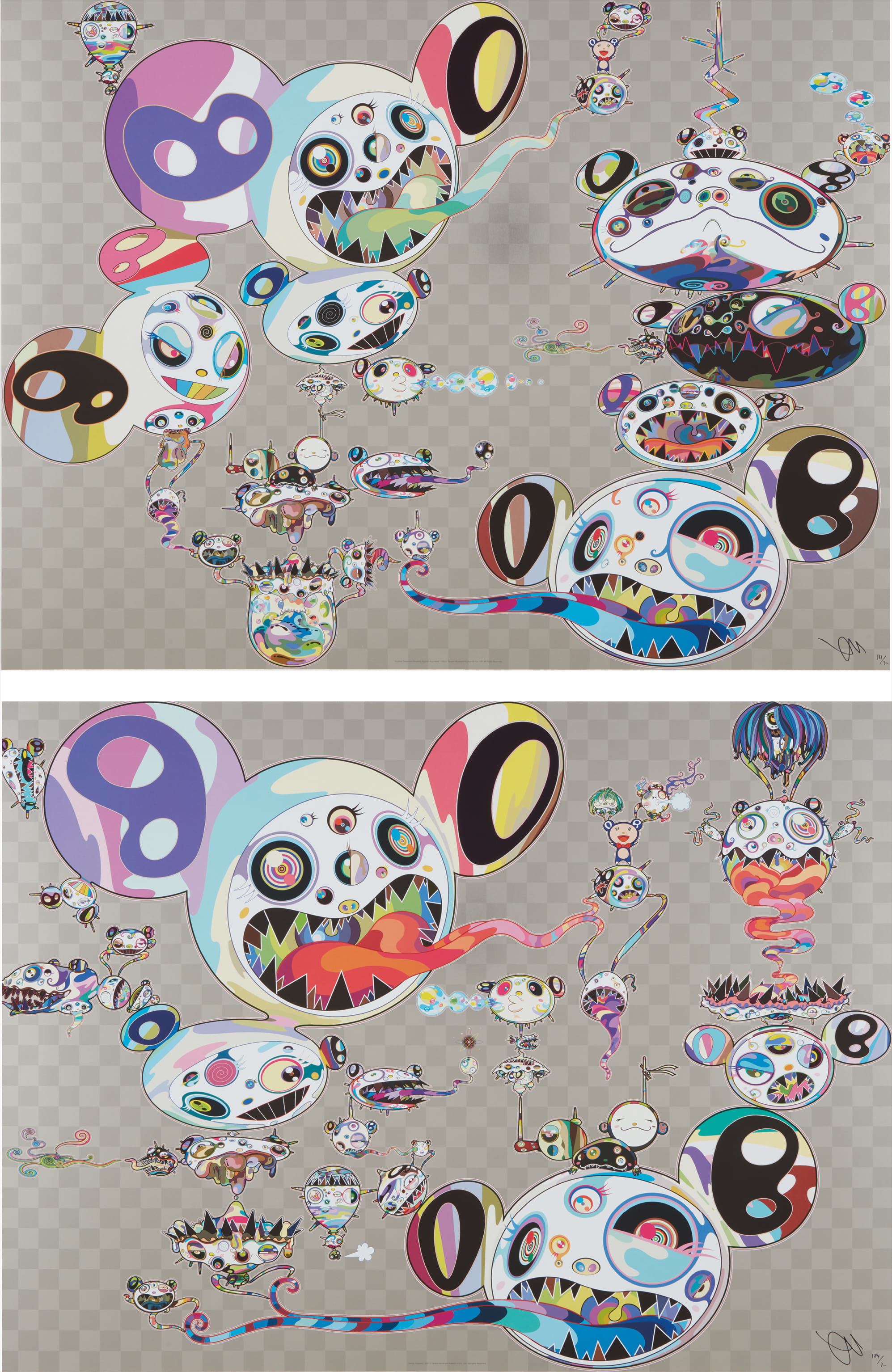 Takashi Murakami - Another Dimension Brushing Against Your Hand; and Hands Clasped