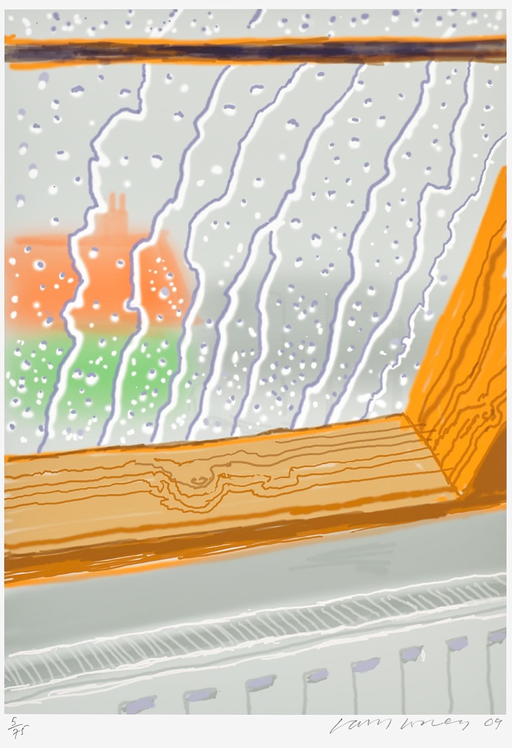 David Hockney - Rain on the Studio Window