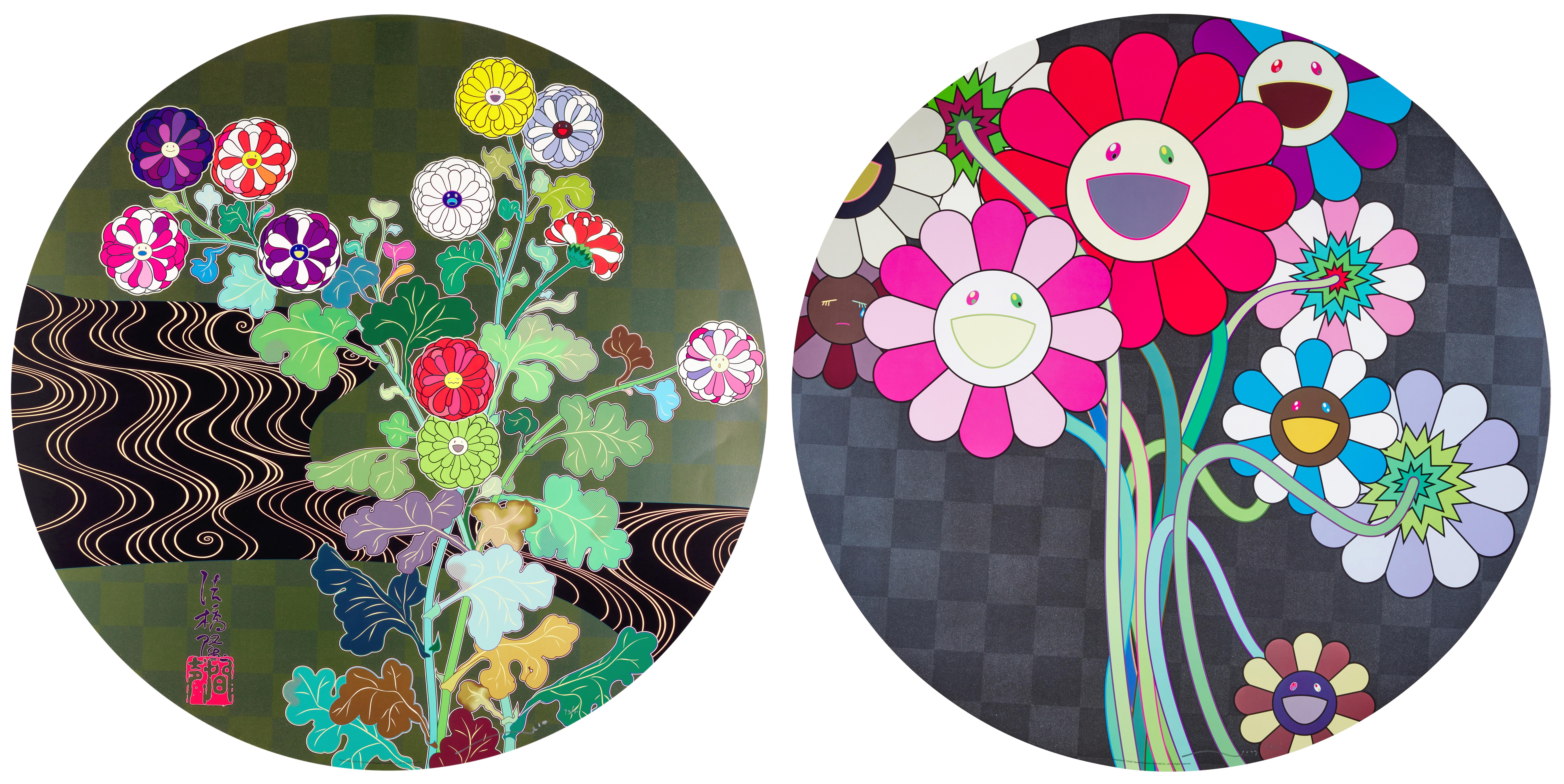Takashi Murakami - Kansei Kōrin Gold; and Warhol/Silver
