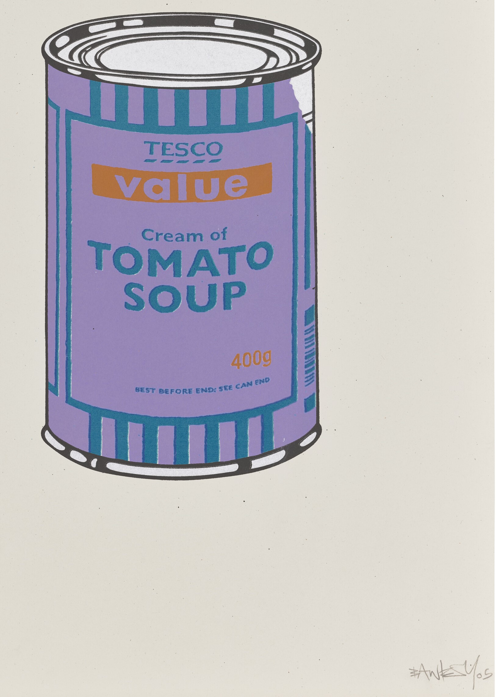 Banksy - Soup Can : Violet Blue Tan