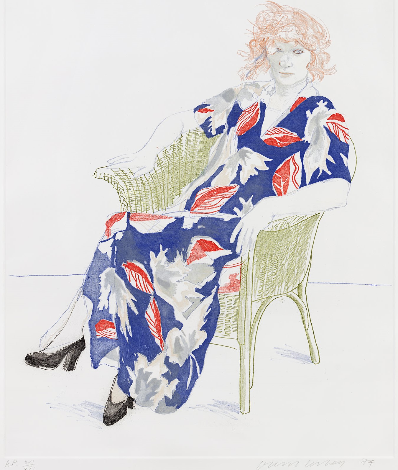 David Hockney - Celia in a Wicker Chair (M.C.A.T. 158)