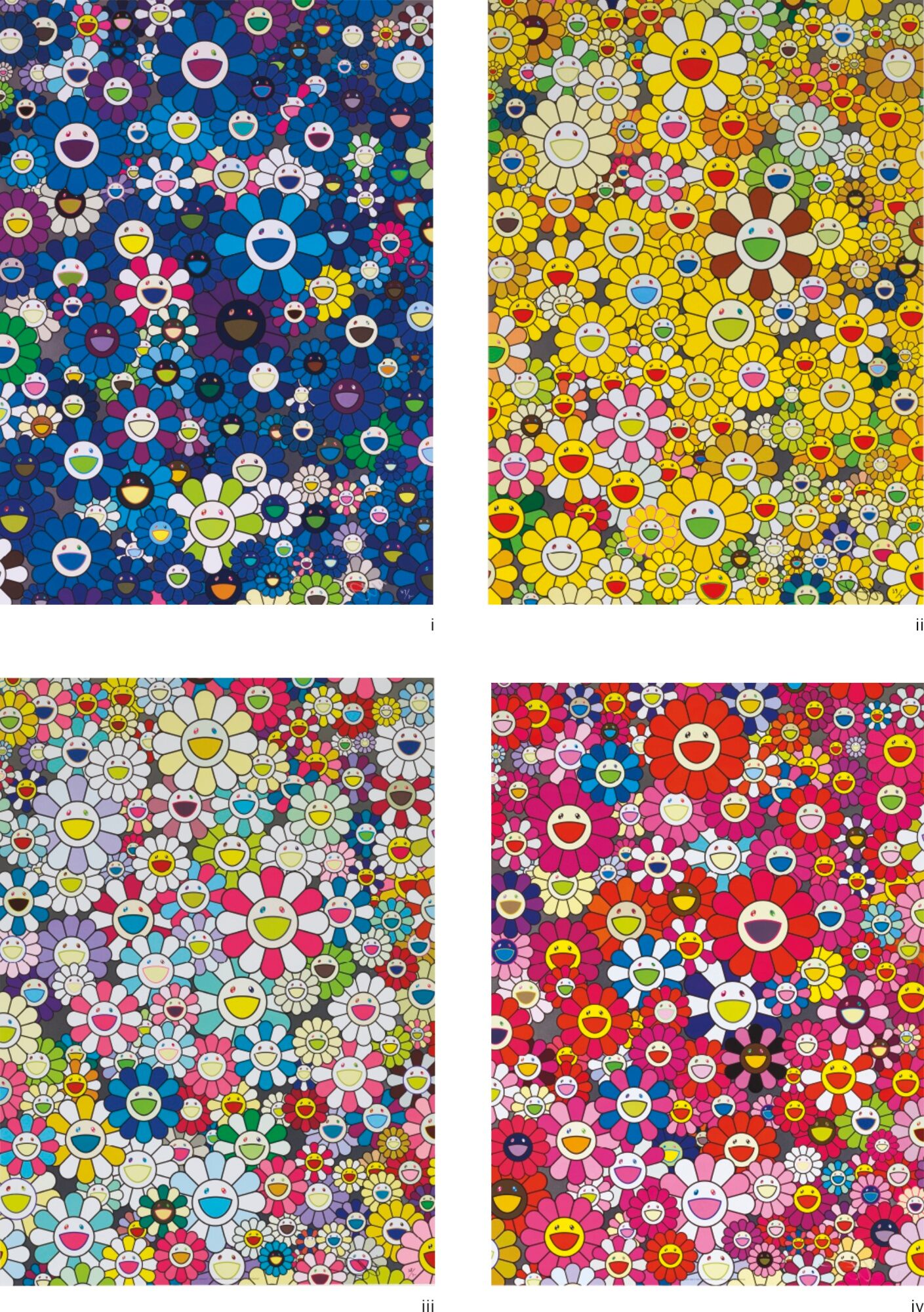 Takashi Murakami - An Homage to IKB 1957 C, An Homage to Monogold 1960 C, An Homage to Yves Klein Multicolor 1957 C, An Ho...