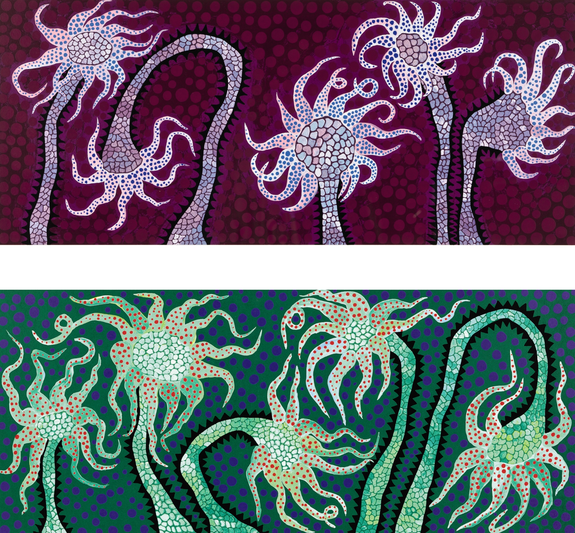 Yayoi Kusama - Night Flowers (two works)