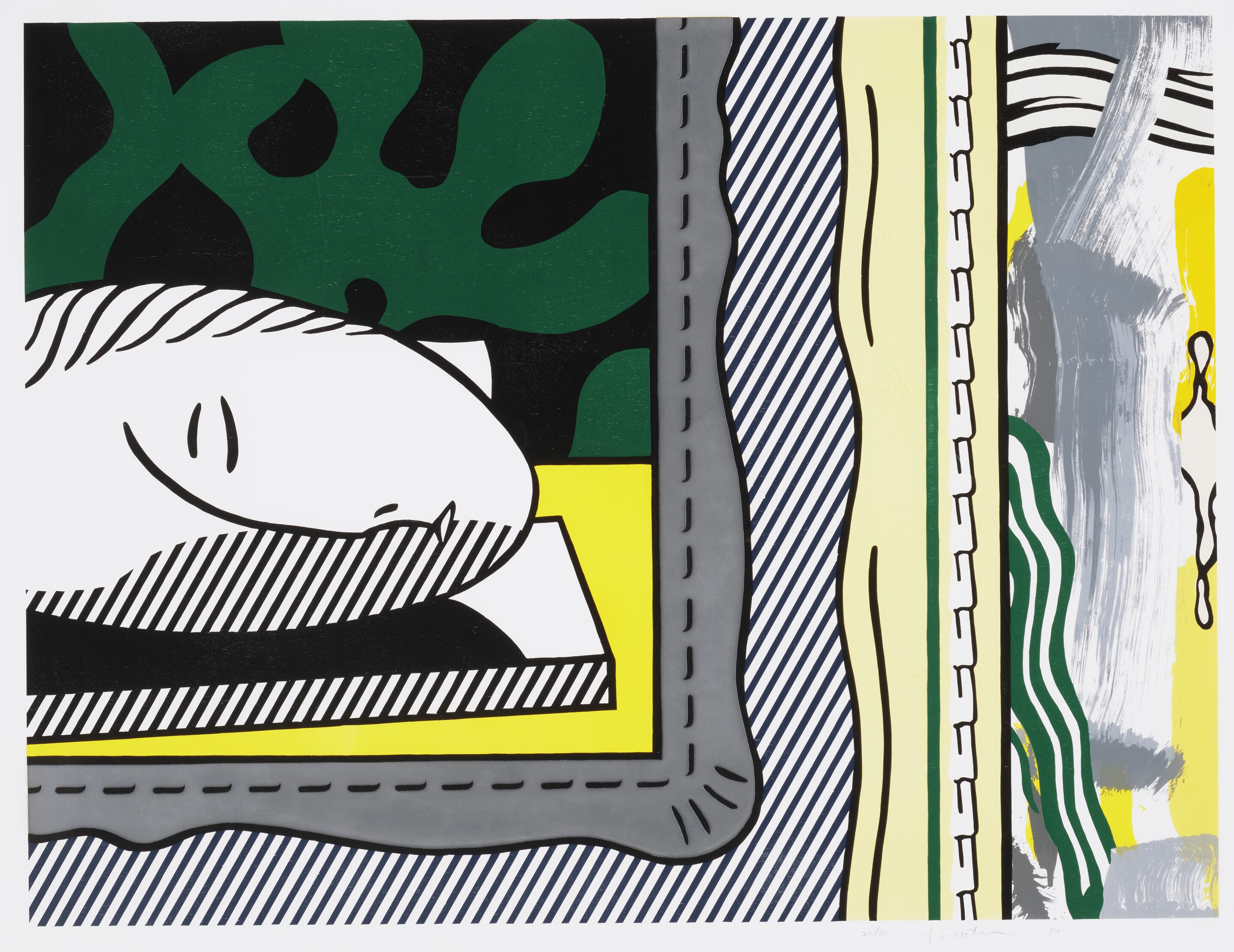 Roy Lichtenstein - Two Paintings: Sleeping Muse, from Paintings Series