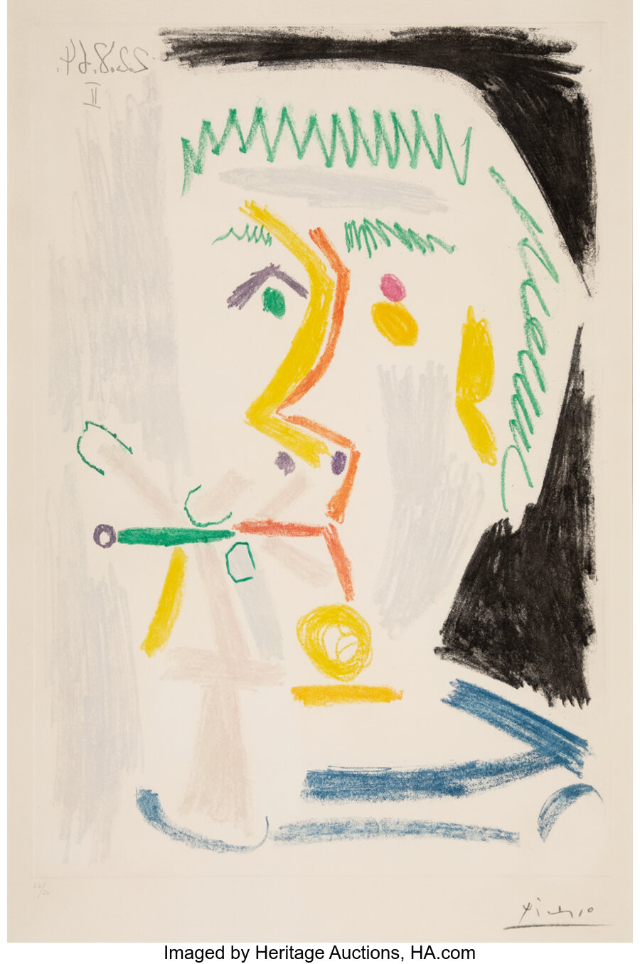Pablo Picasso - Fumeur à la cigarette verte