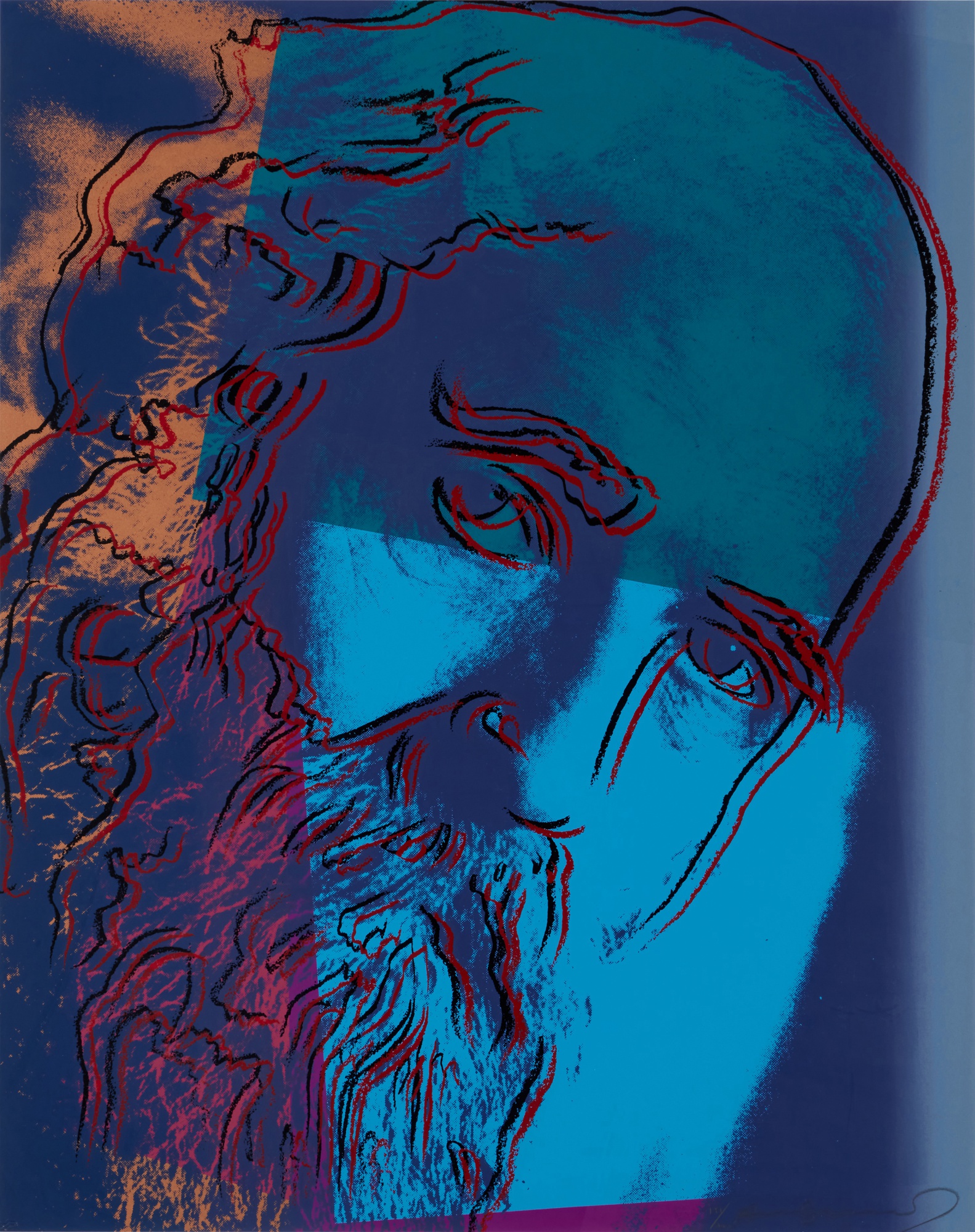 Andy Warhol - Martin Buber, from Ten Portraits of Jews of the Twentieth Century (Feldman & Schellmann II.228)