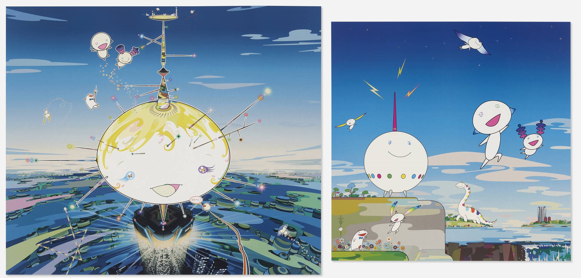 Takashi Murakami - Mamu Came from the Sky; Planet 66 (two works)