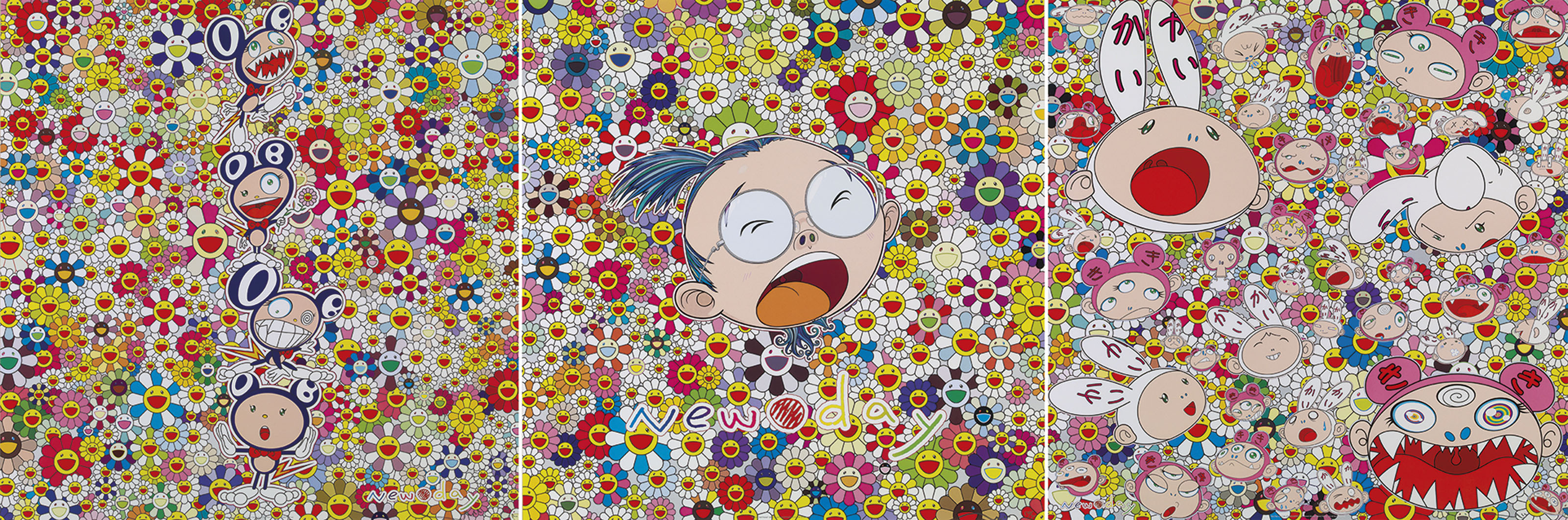 Takashi Murakami - New Day: Self-Portrait; New Day: DOB Totem Role; &amp; New Day: Lots, Lots of Kaikai and Kiki