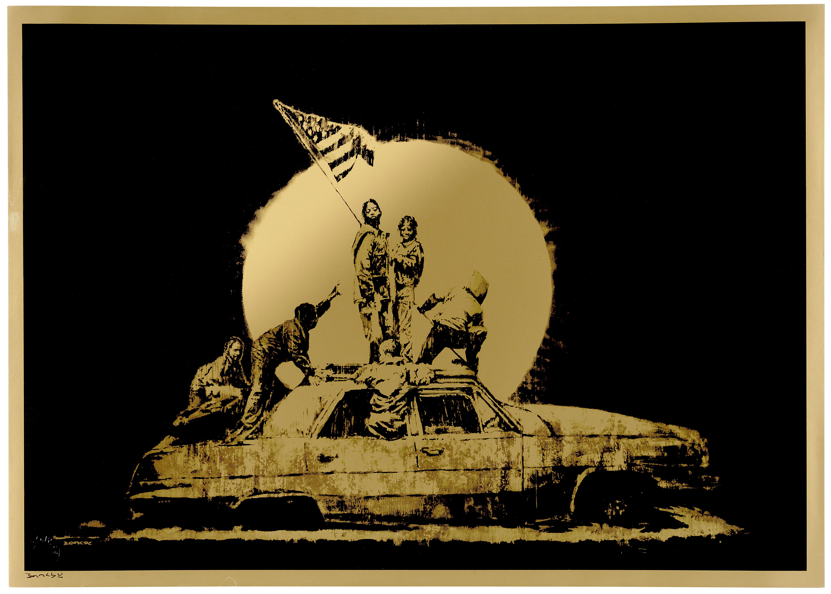 Banksy - Gold Flag