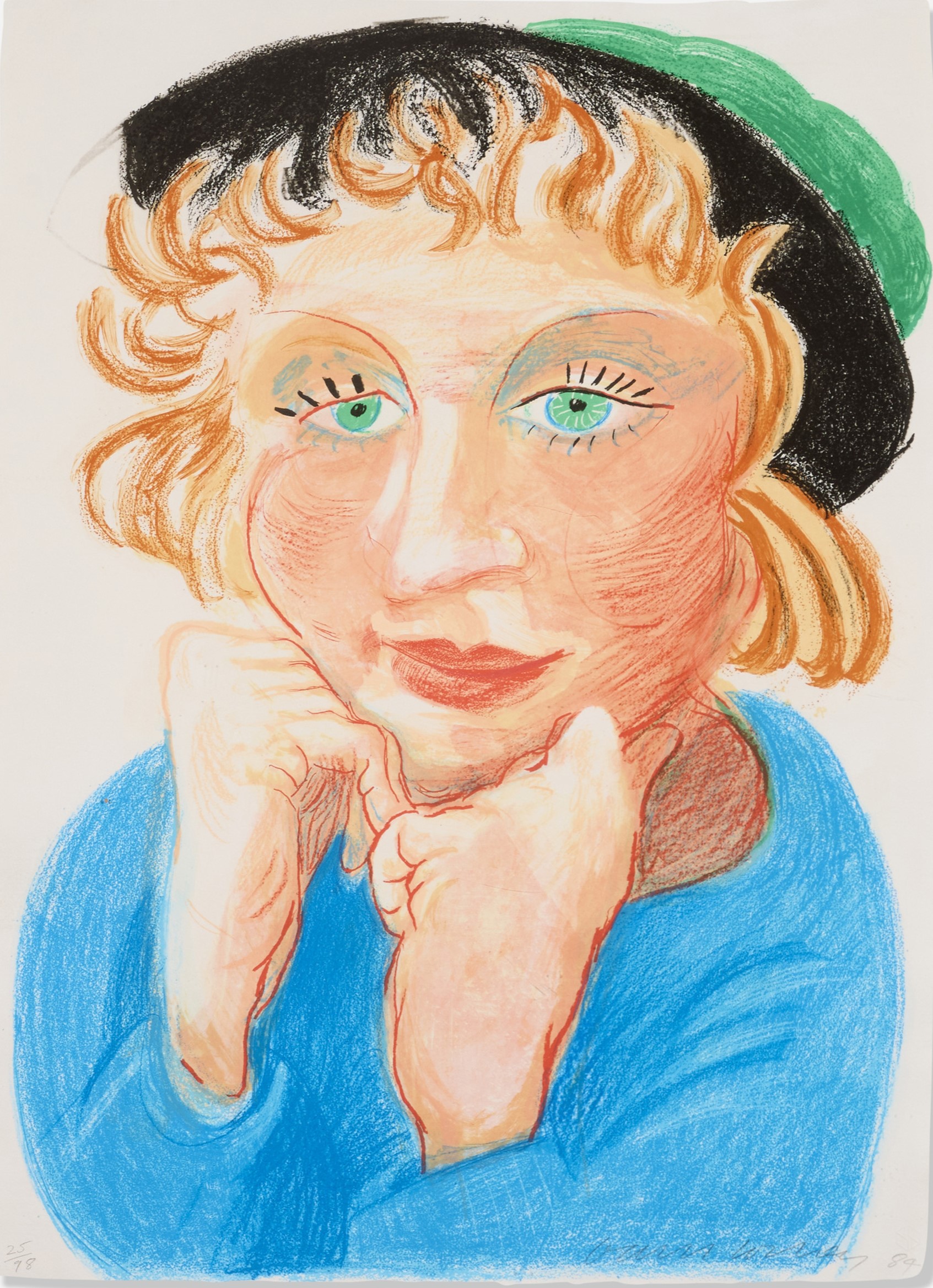 David Hockney - Celia with Green Hat (from the Moving Focus series)