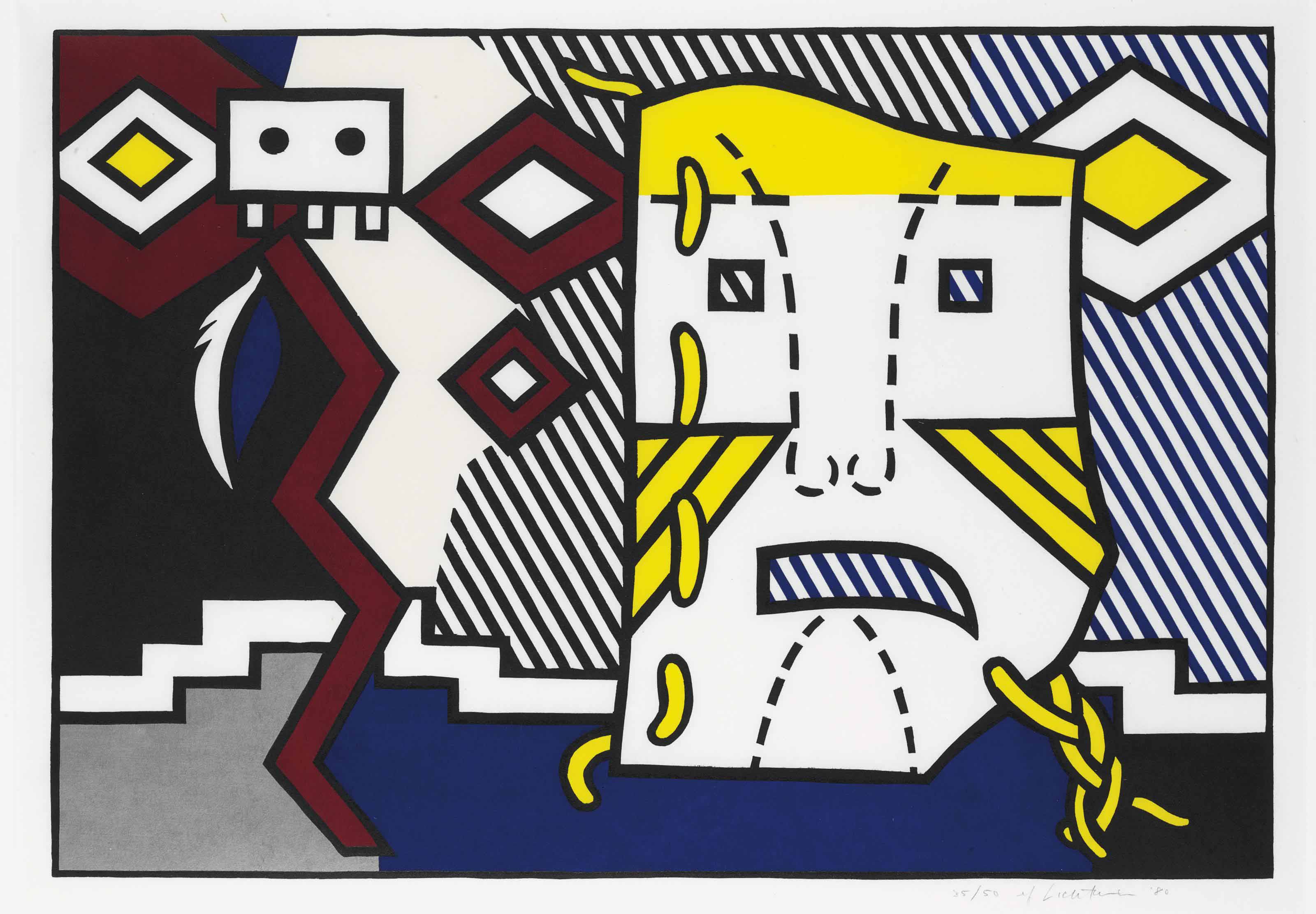 Roy Lichtenstein - American Indian Theme V, from American Indian Theme