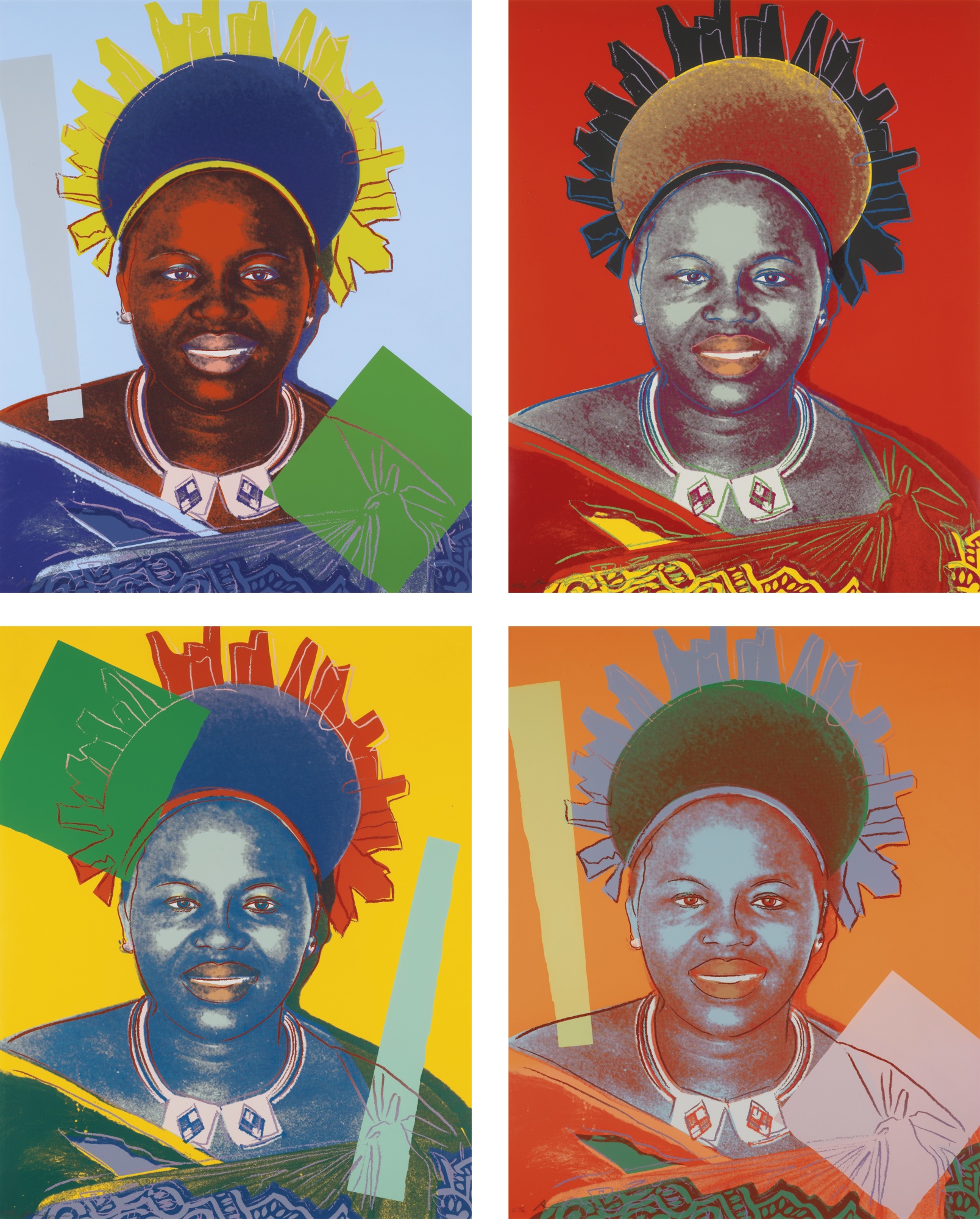 Andy Warhol - Reigning Queens (Royal Edition): Queen Ntombi Twala of Swaziland (F. & S. II.346A-349A)