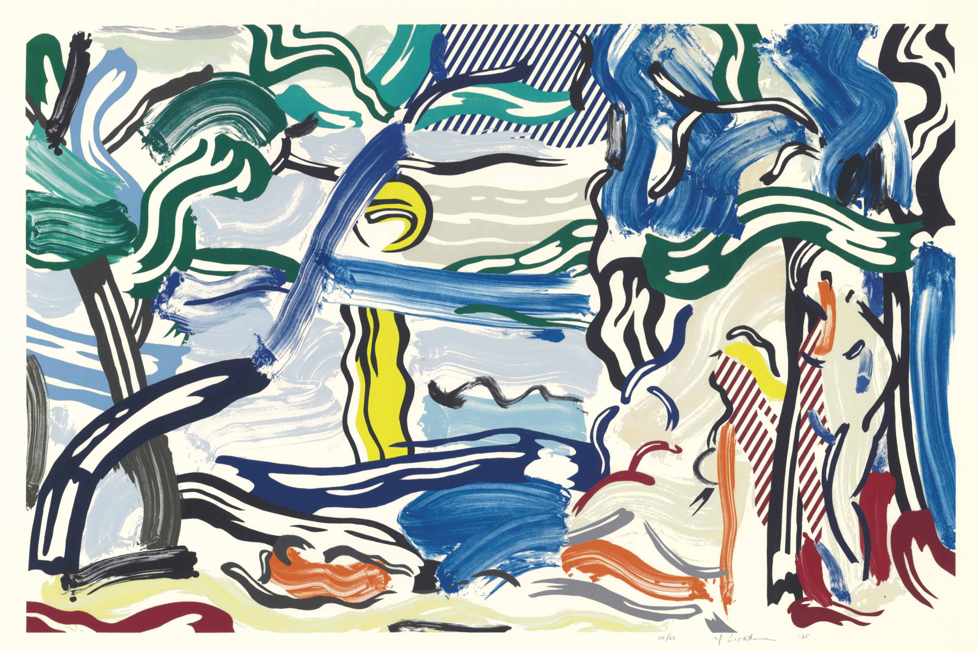 Roy Lichtenstein - Moonscape, from Landscapes